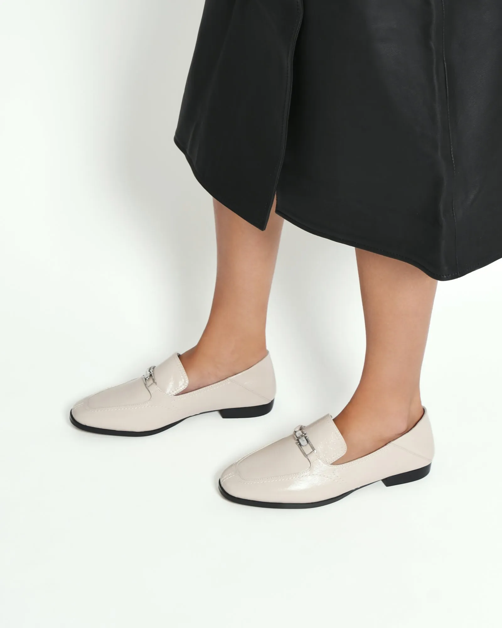 RILEY LOAFERS BONE CRINKLE LEATHER Jo Mercer