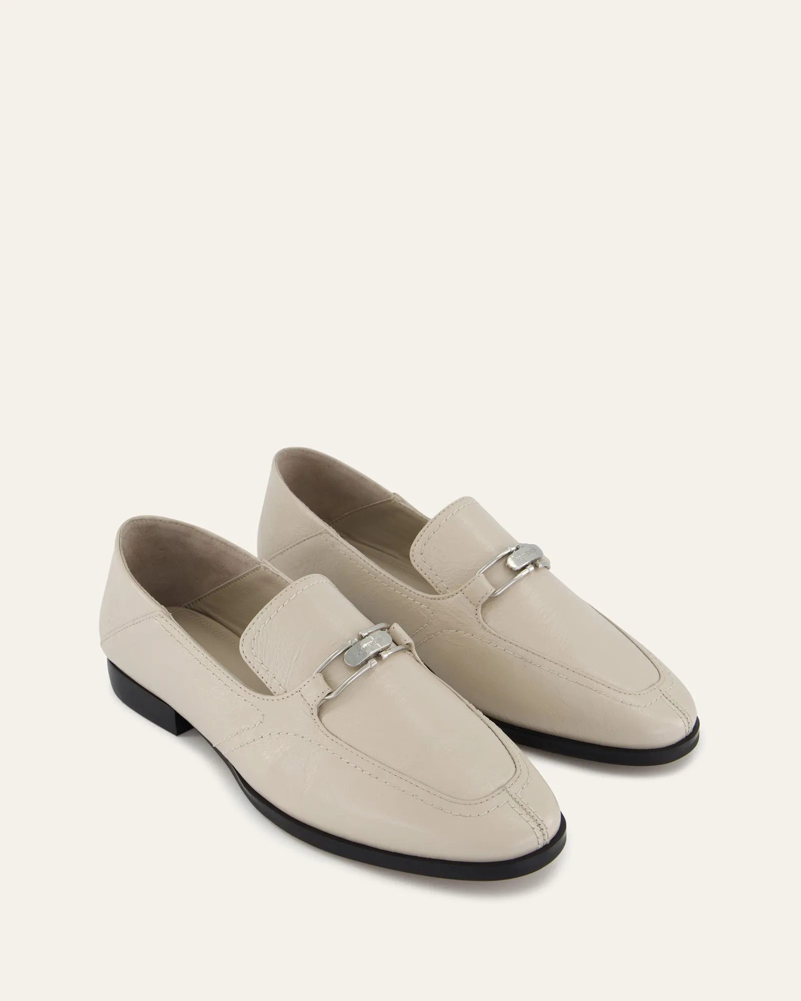 RILEY LOAFERS BONE CRINKLE LEATHER Jo Mercer
