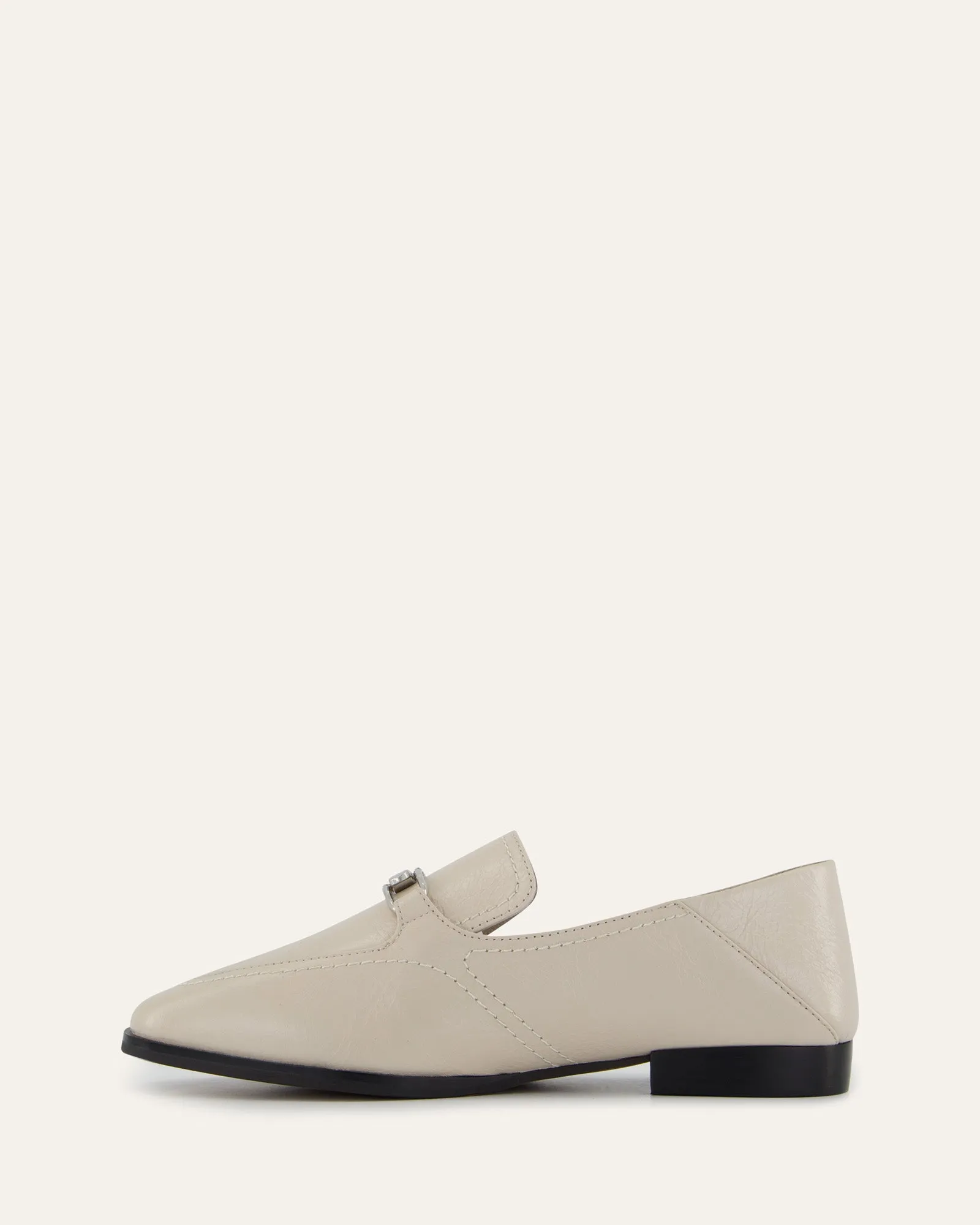 RILEY LOAFERS BONE CRINKLE LEATHER Jo Mercer