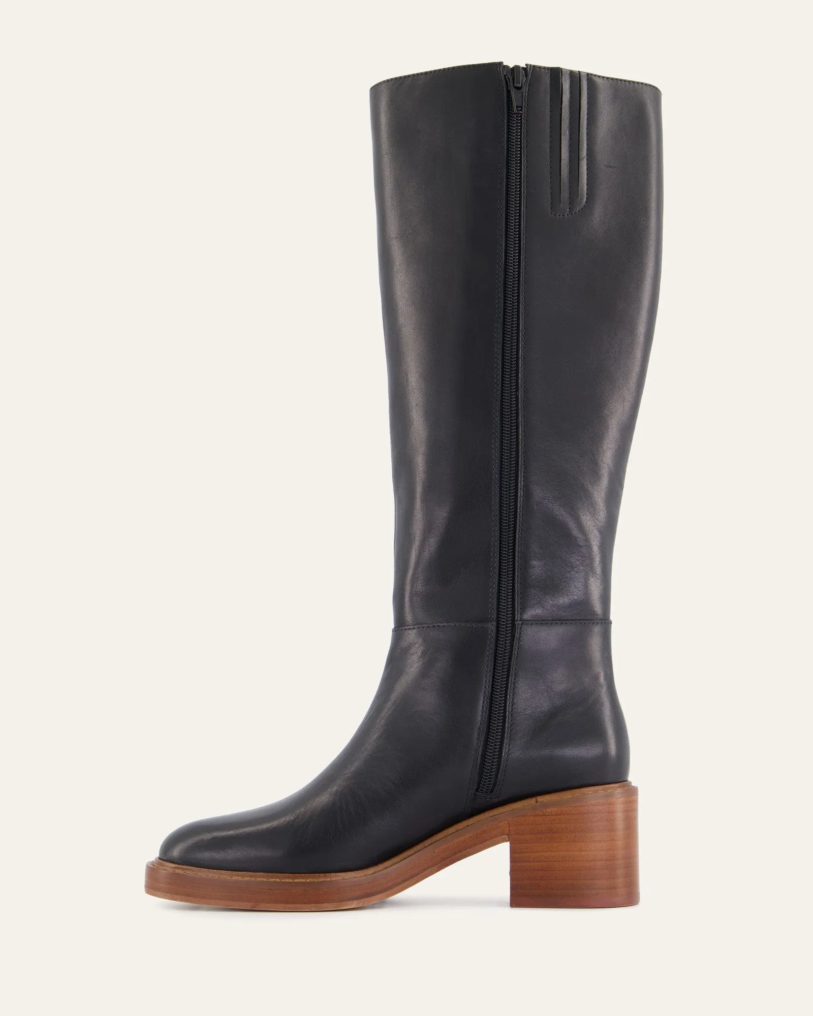 RIO KNEE BOOTS BLACK LEATHER Jo Mercer
