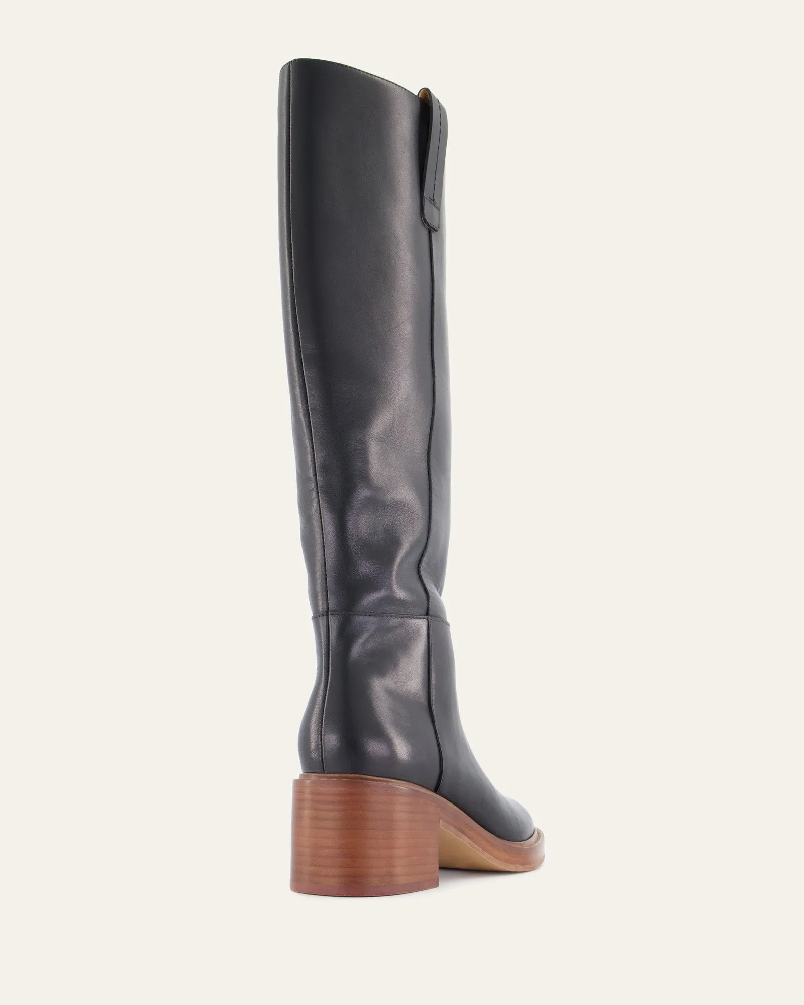 RIO KNEE BOOTS BLACK LEATHER Jo Mercer
