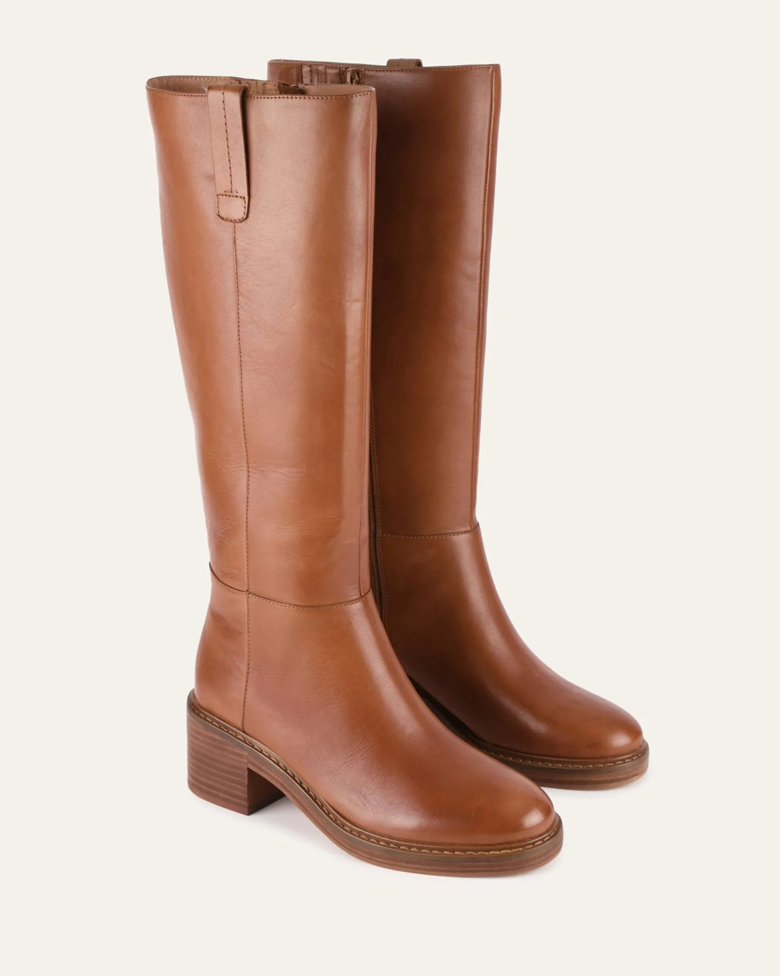 RIO KNEE BOOTS BRANDY LEATHER Jo Mercer