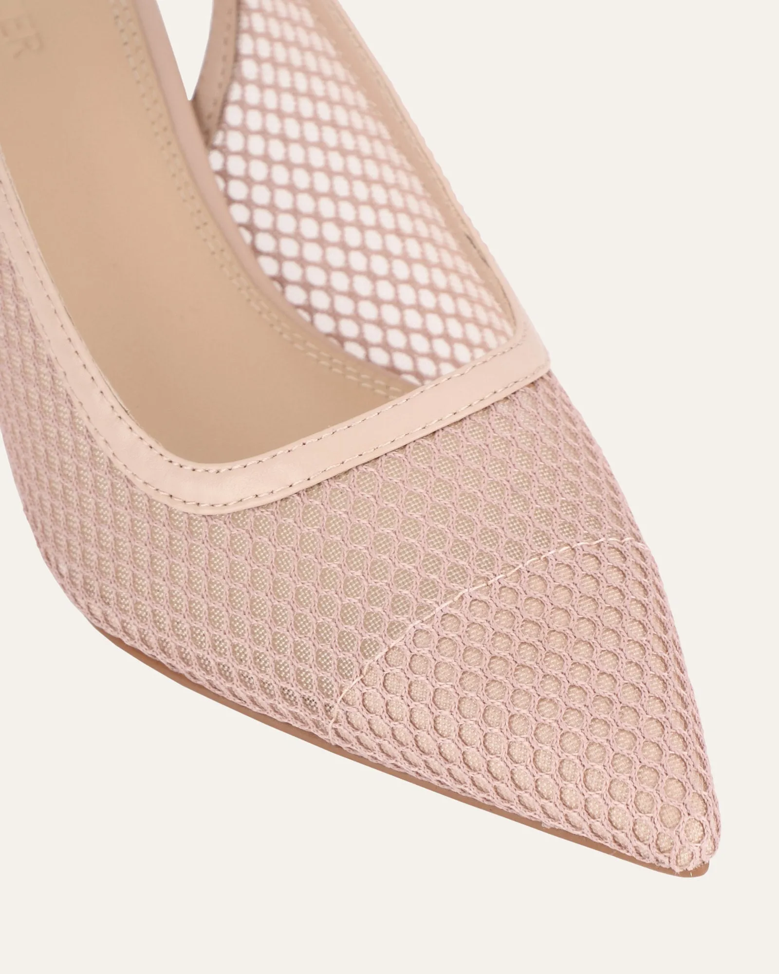 RIVA MID HEELS PINK MESH Jo Mercer