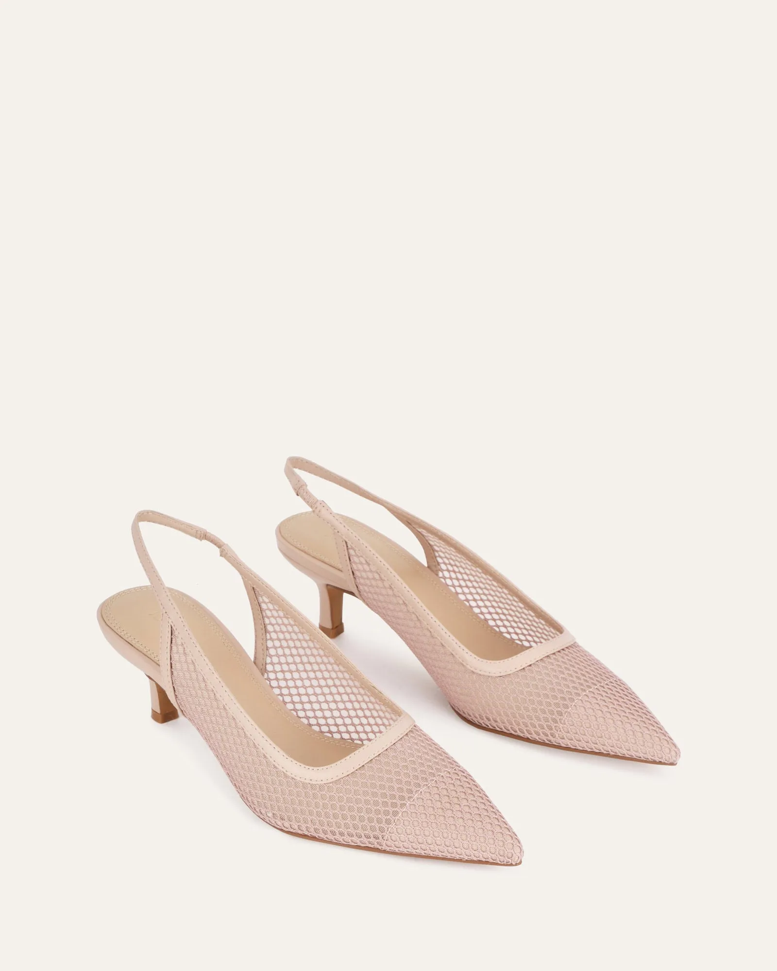 RIVA MID HEELS PINK MESH Jo Mercer