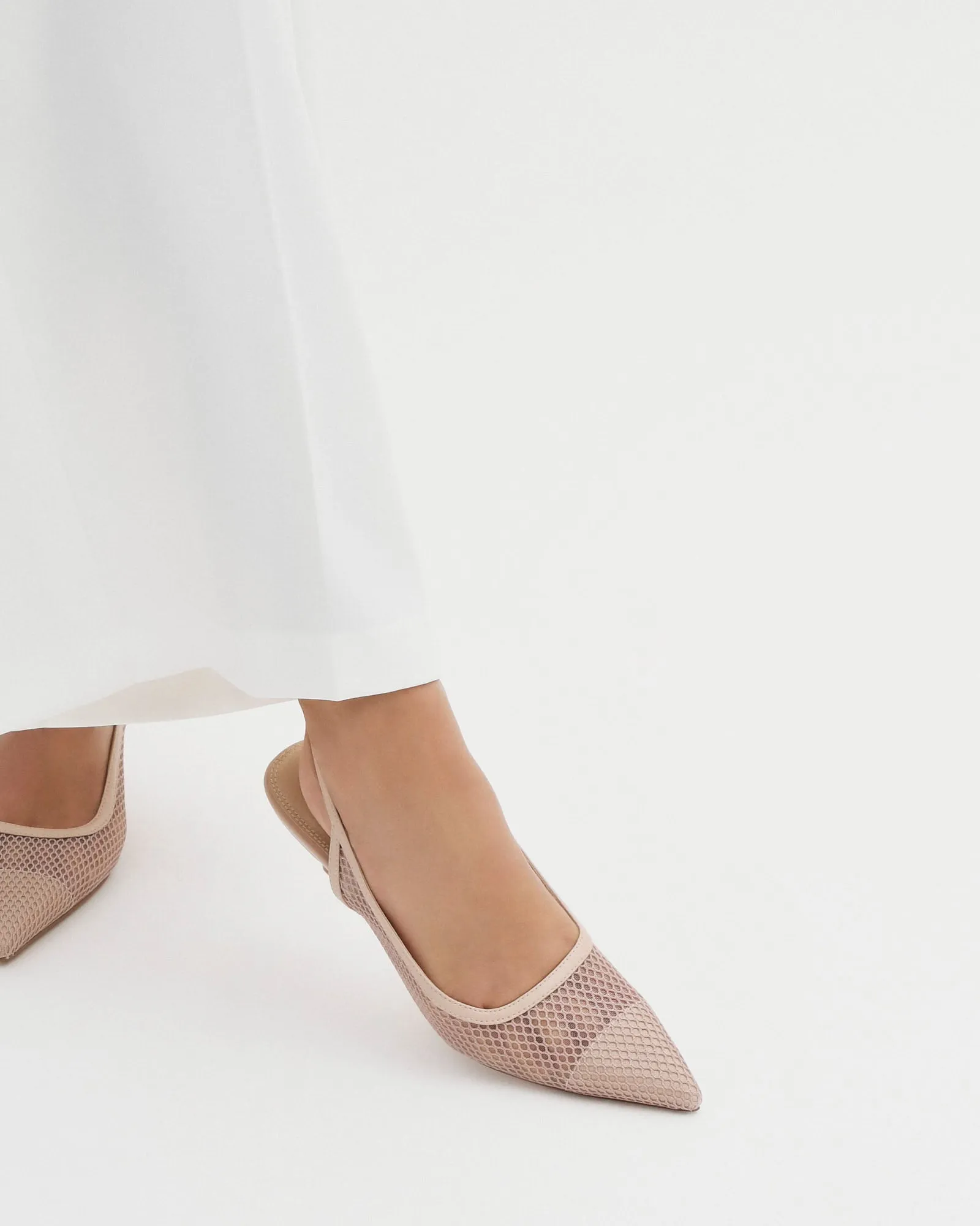 RIVA MID HEELS PINK MESH Jo Mercer