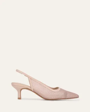 RIVA MID HEELS PINK MESH Jo Mercer