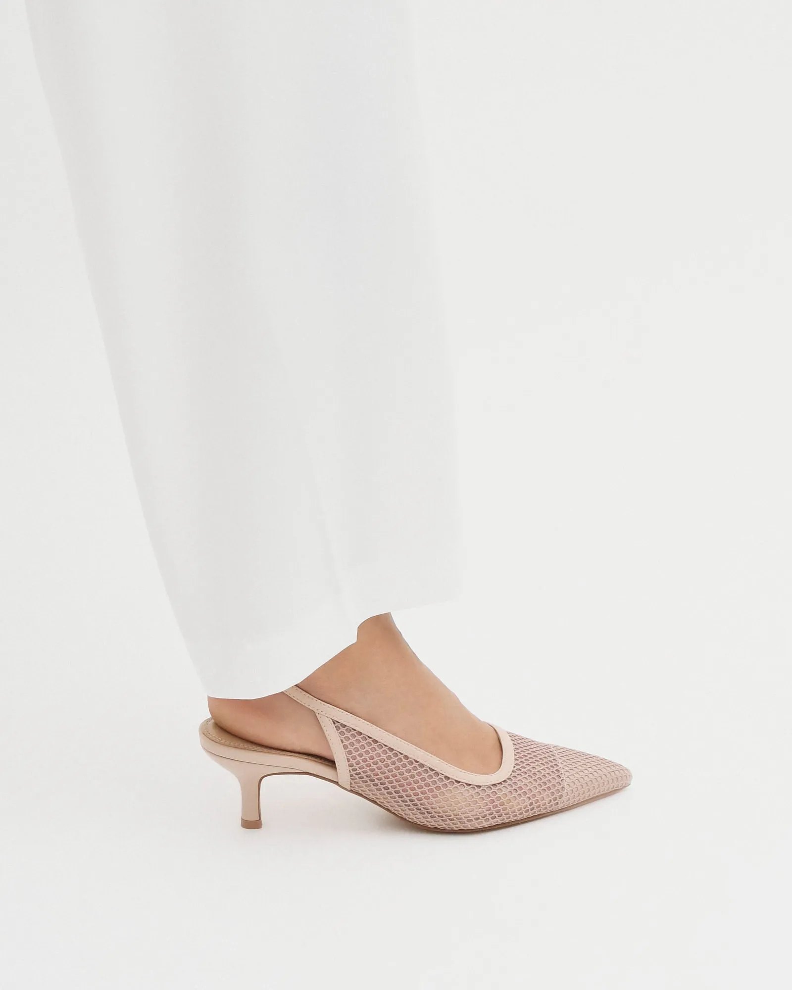 RIVA MID HEELS PINK MESH Jo Mercer