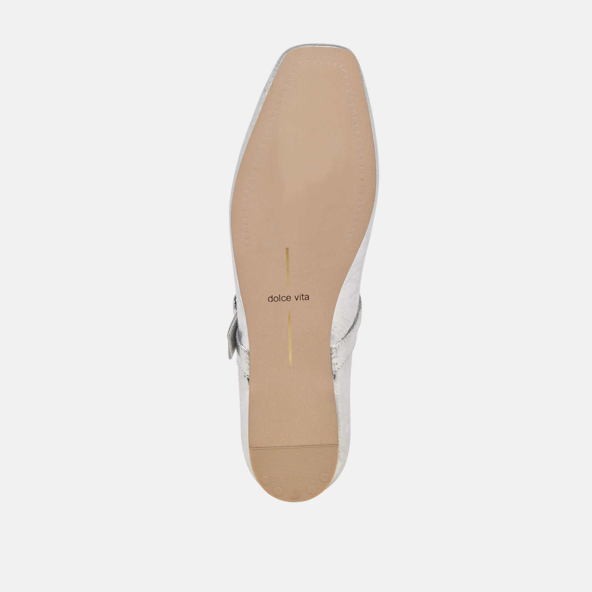 RODNI BALLET FLATS SILVER DISTRESSED LEATHER Dolce Vita