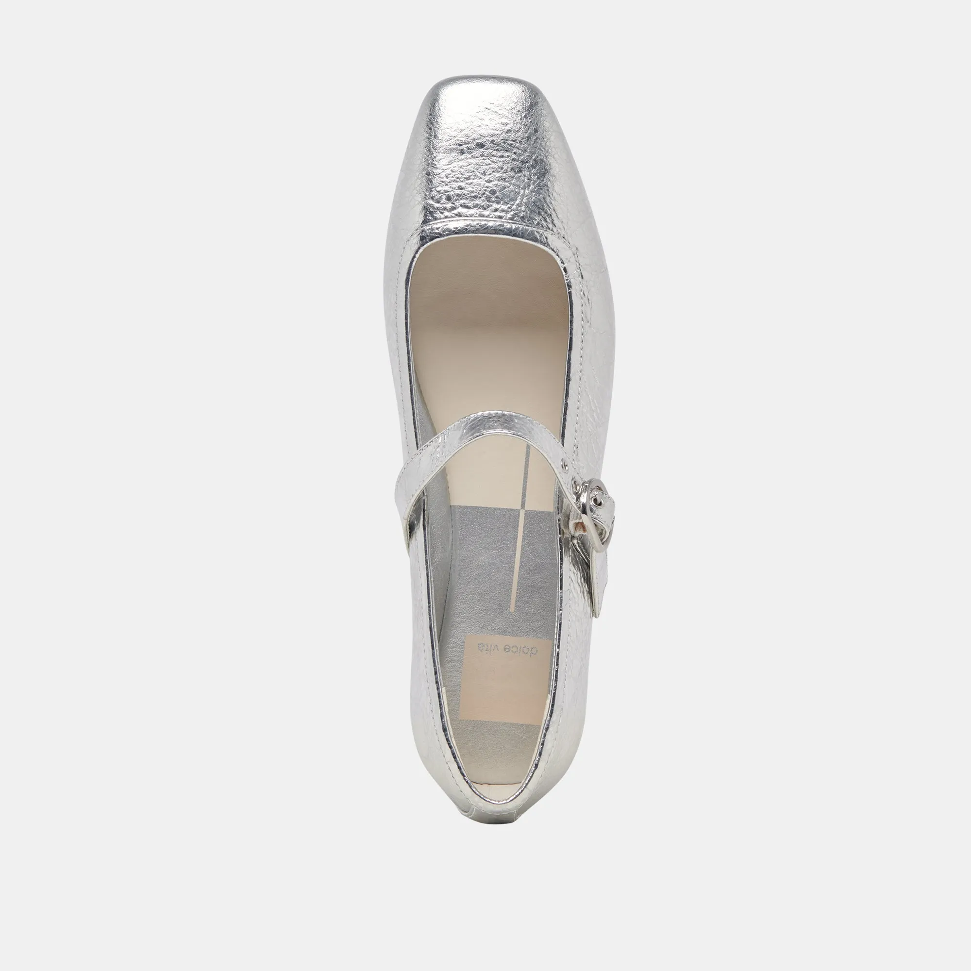 RODNI BALLET FLATS SILVER DISTRESSED LEATHER Dolce Vita