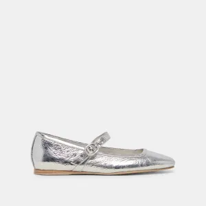 RODNI BALLET FLATS SILVER DISTRESSED LEATHER Dolce Vita
