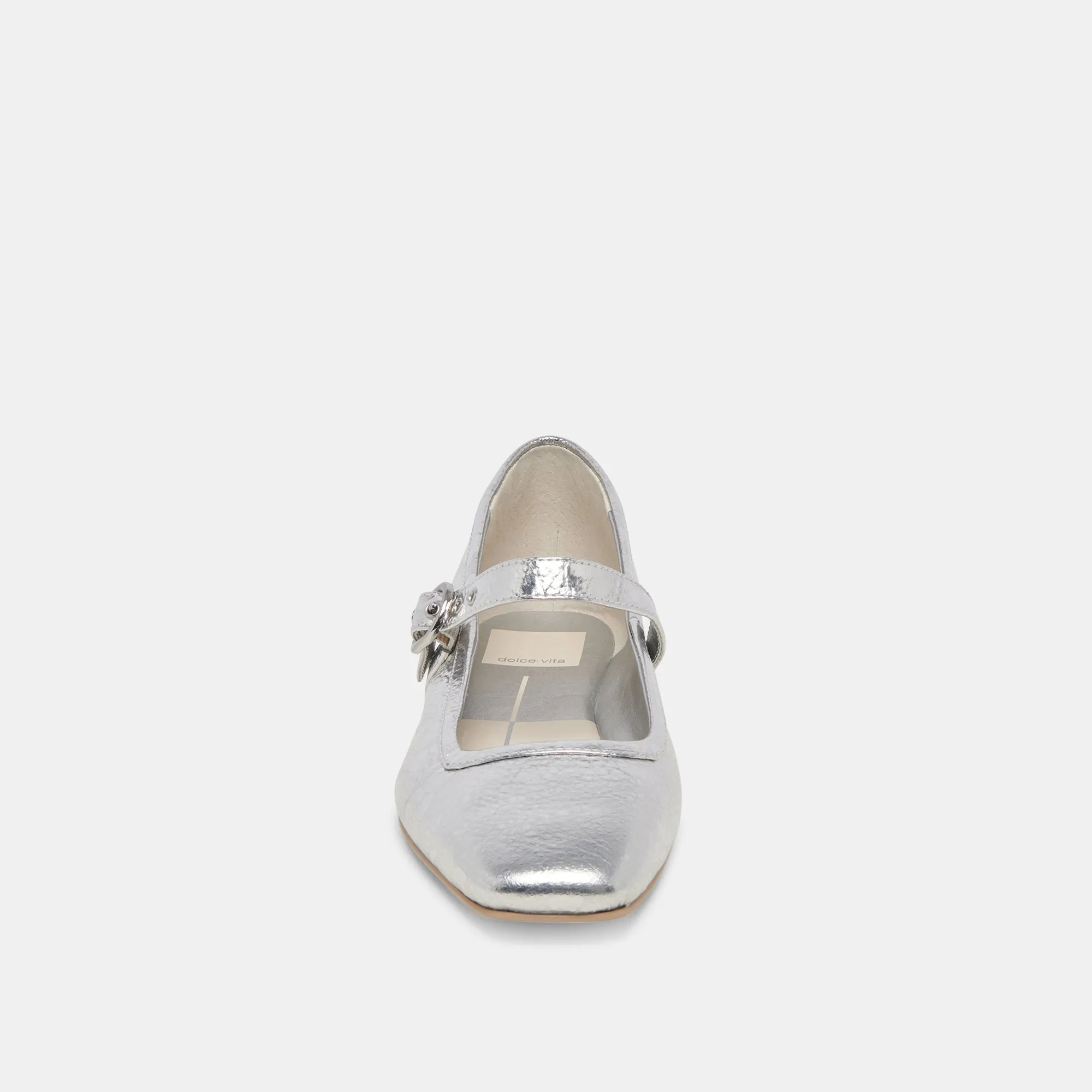 RODNI BALLET FLATS SILVER DISTRESSED LEATHER Dolce Vita