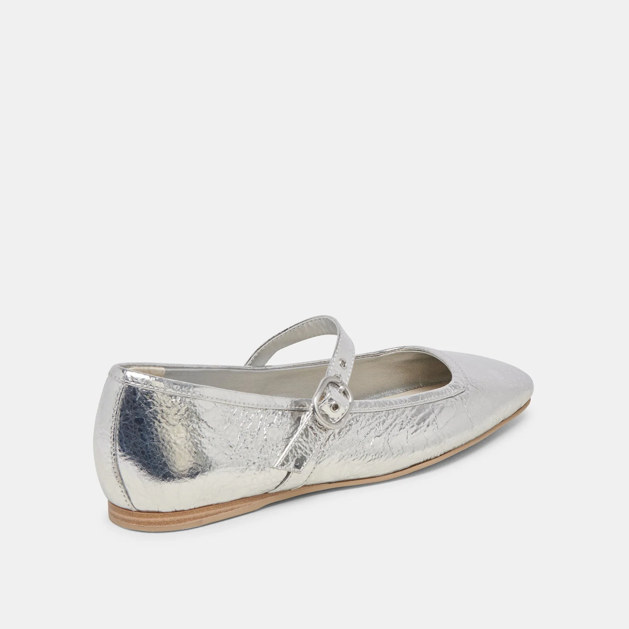 RODNI BALLET FLATS SILVER DISTRESSED LEATHER Dolce Vita