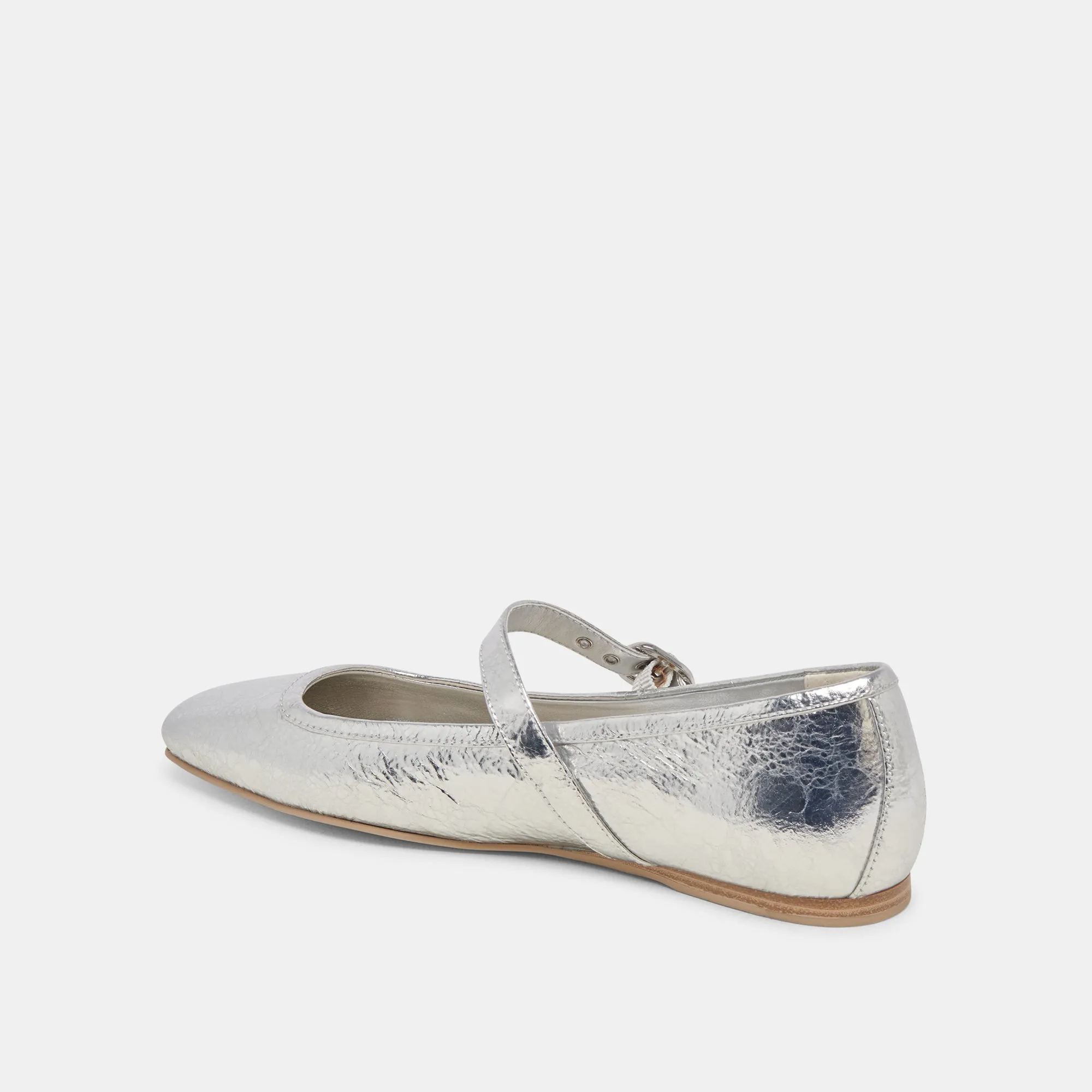 RODNI BALLET FLATS SILVER DISTRESSED LEATHER Dolce Vita