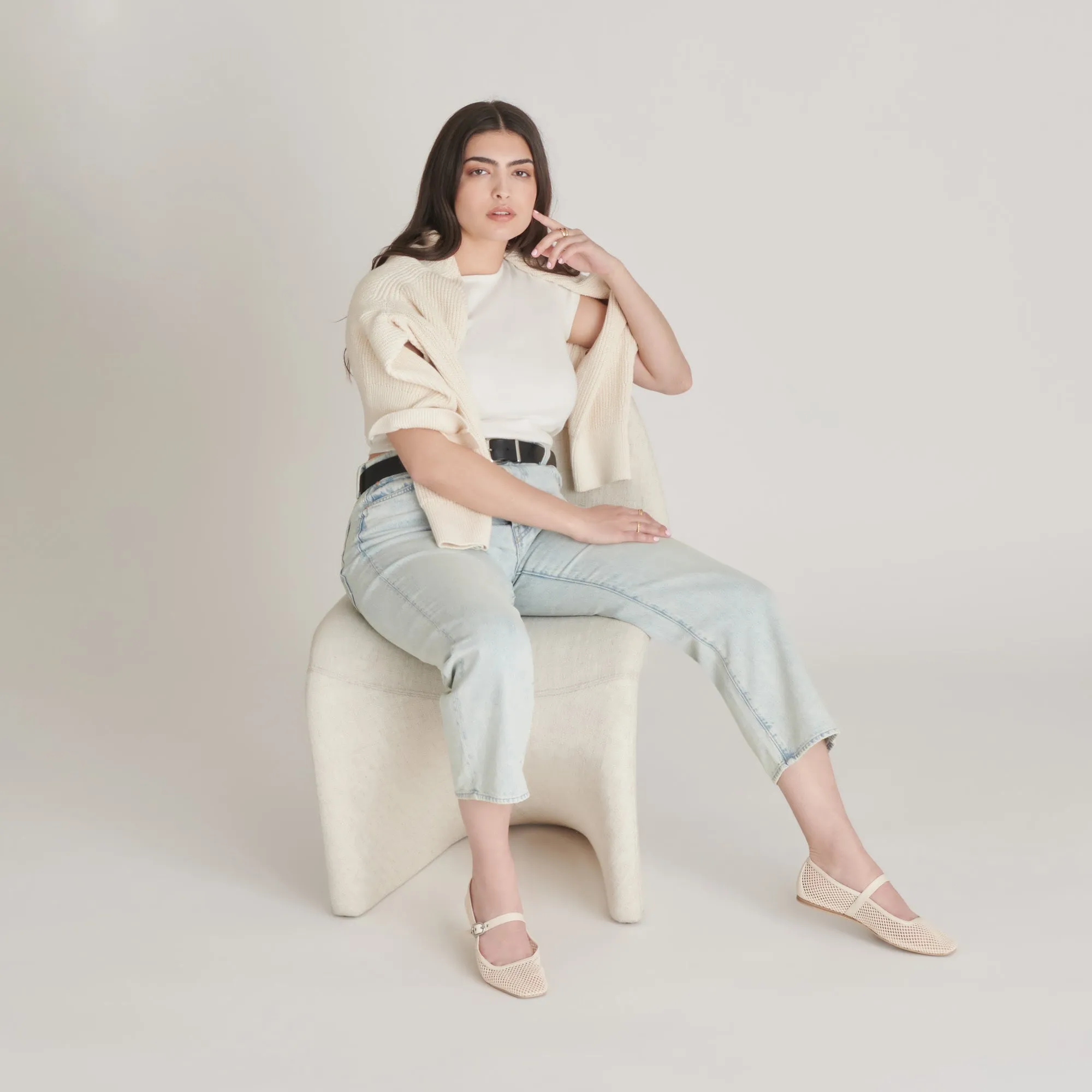 RODNI MESH BALLET FLATS CREME WOVEN MESH Dolce Vita