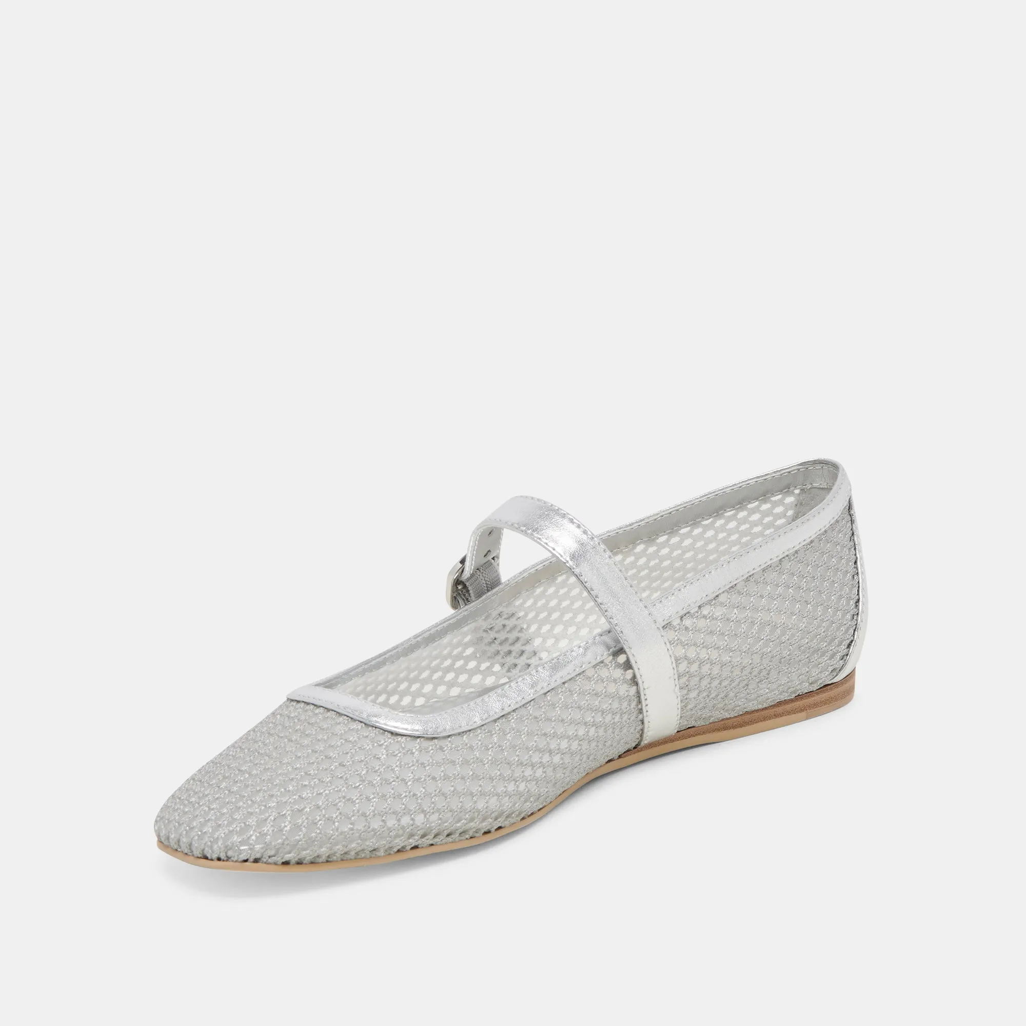 RODNI MESH BALLET FLATS SILVER WOVEN MESH Dolce Vita