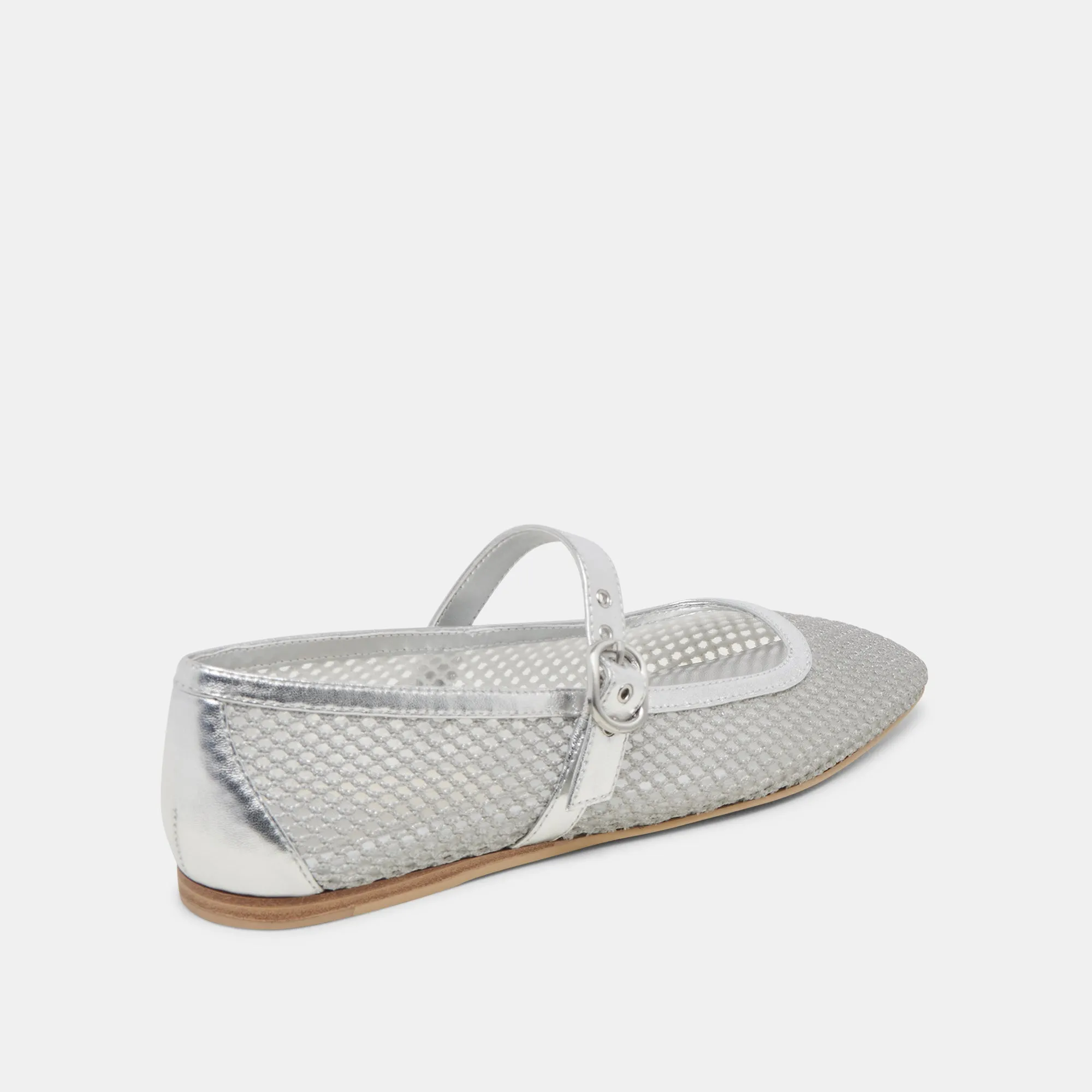 RODNI MESH BALLET FLATS SILVER WOVEN MESH Dolce Vita