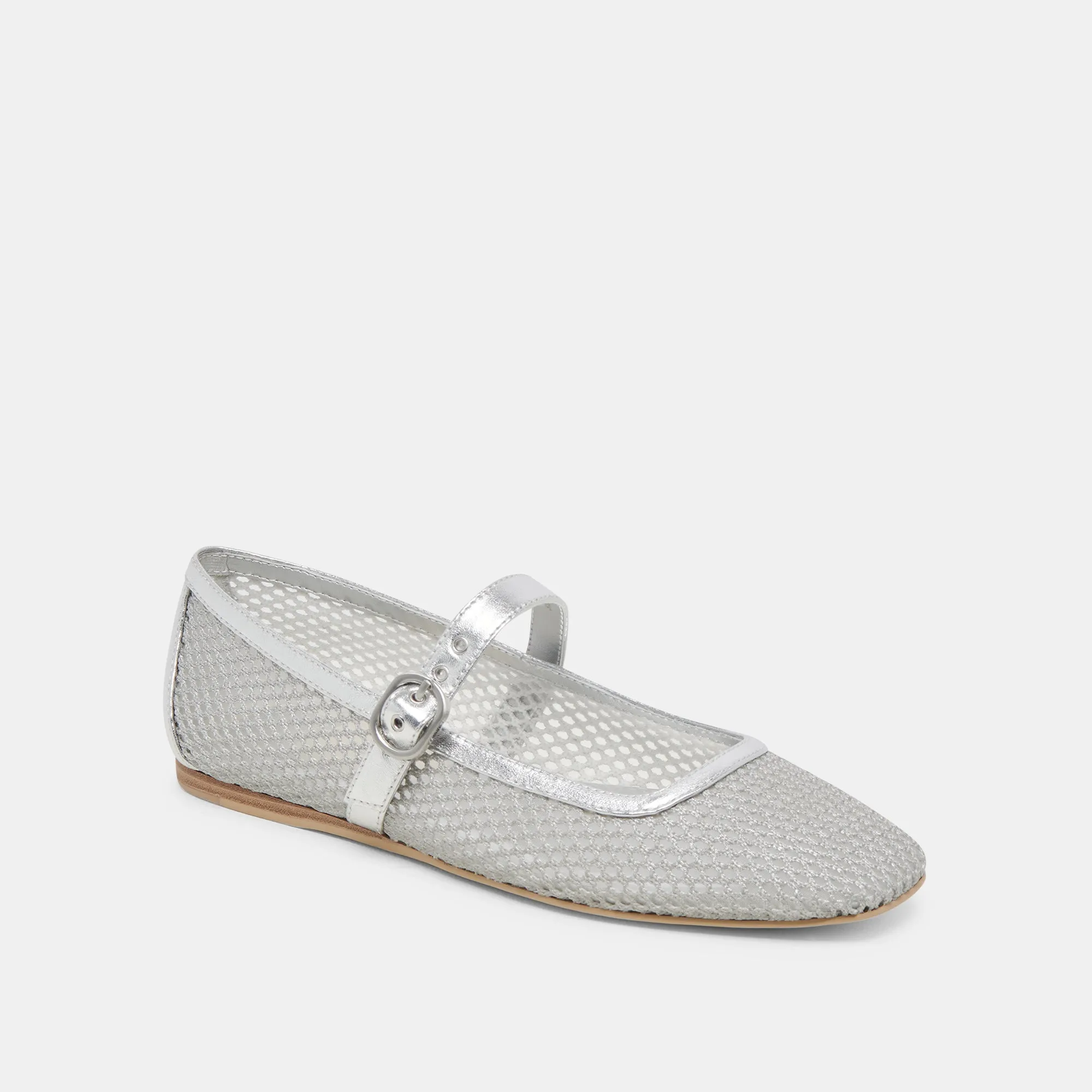 RODNI MESH BALLET FLATS SILVER WOVEN MESH Dolce Vita