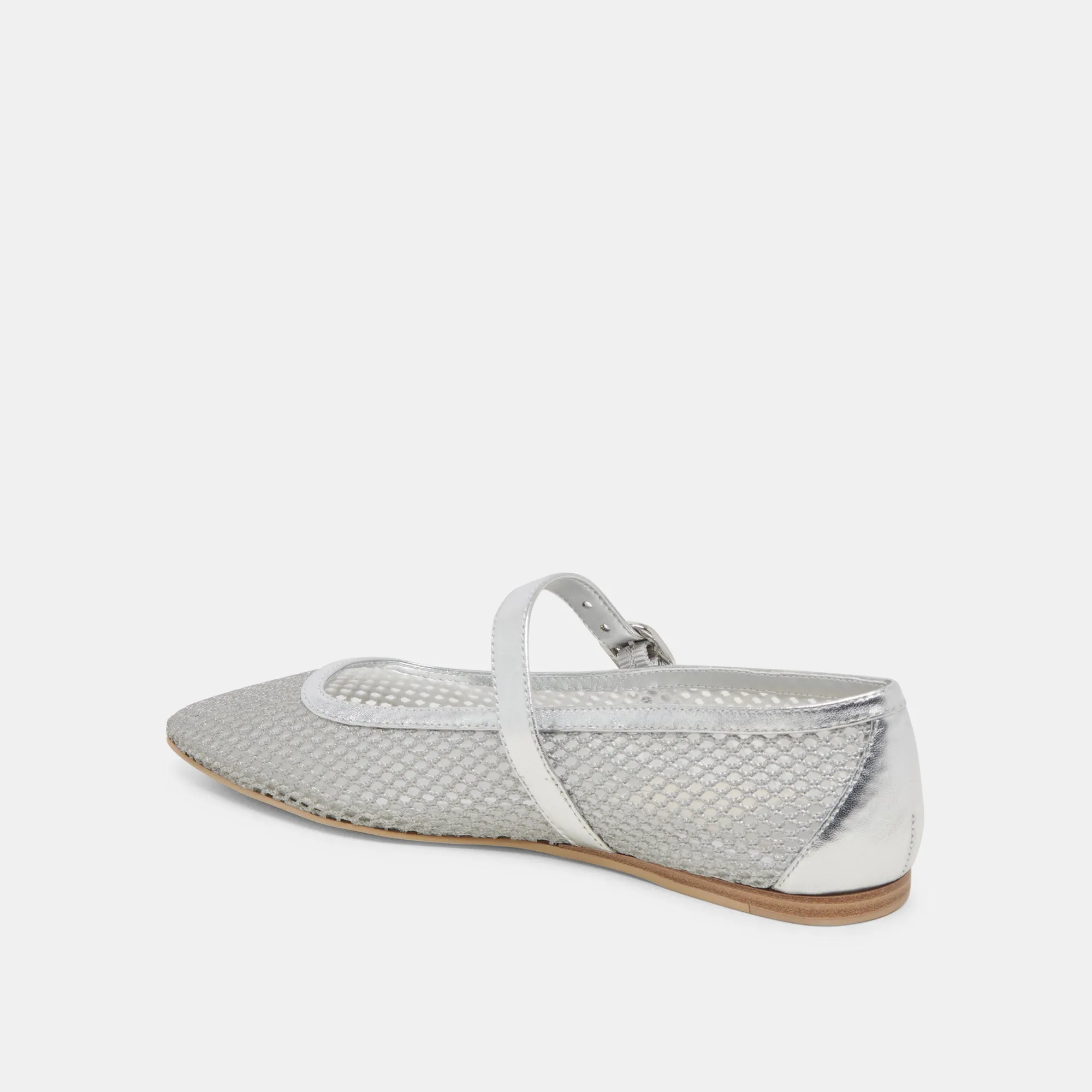 RODNI MESH BALLET FLATS SILVER WOVEN MESH Dolce Vita