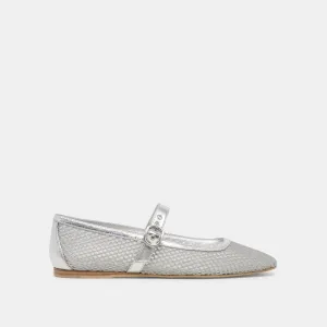 RODNI MESH BALLET FLATS SILVER WOVEN MESH Dolce Vita