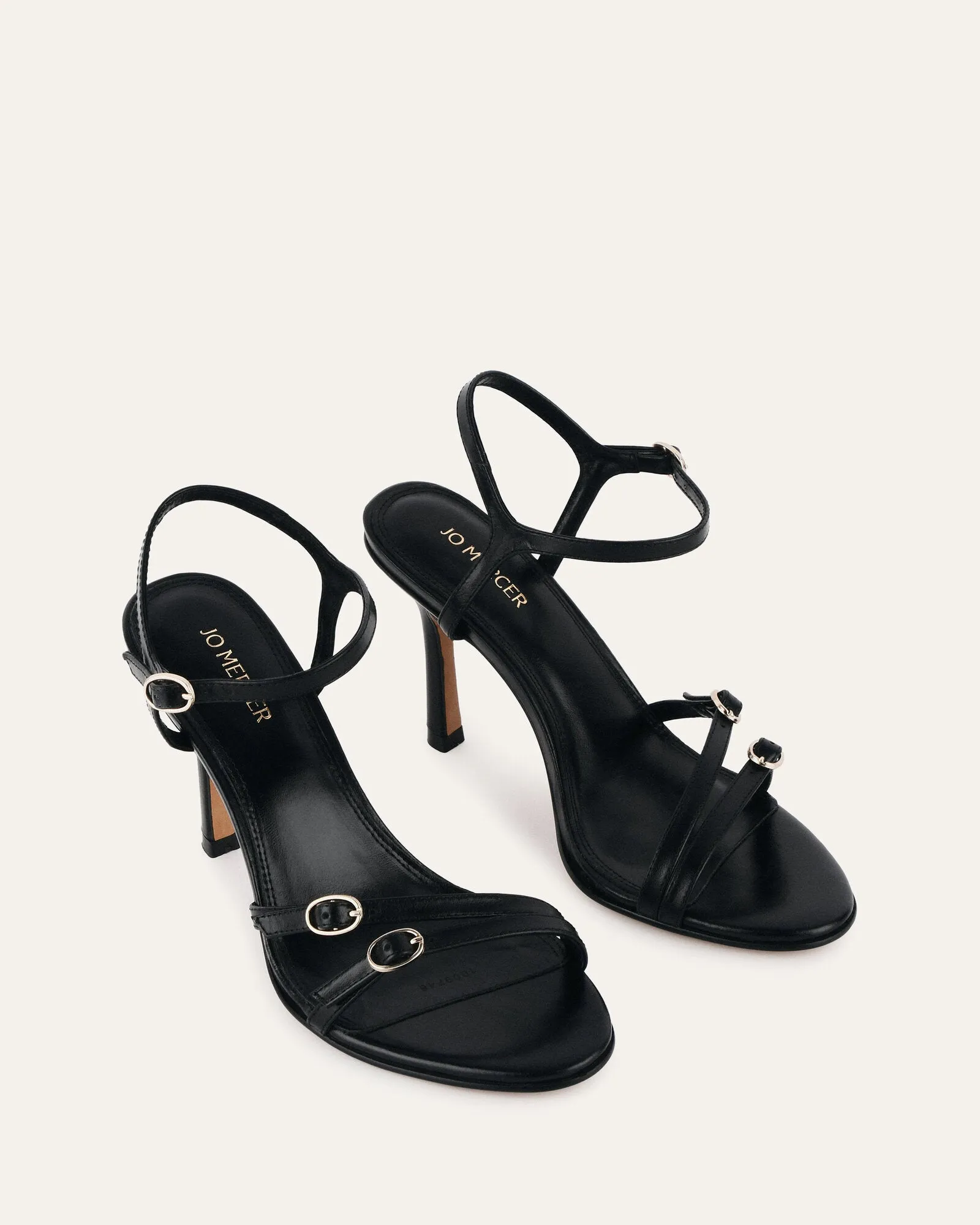 ROMY HIGH HEELS BLACK LEATHER Jo Mercer