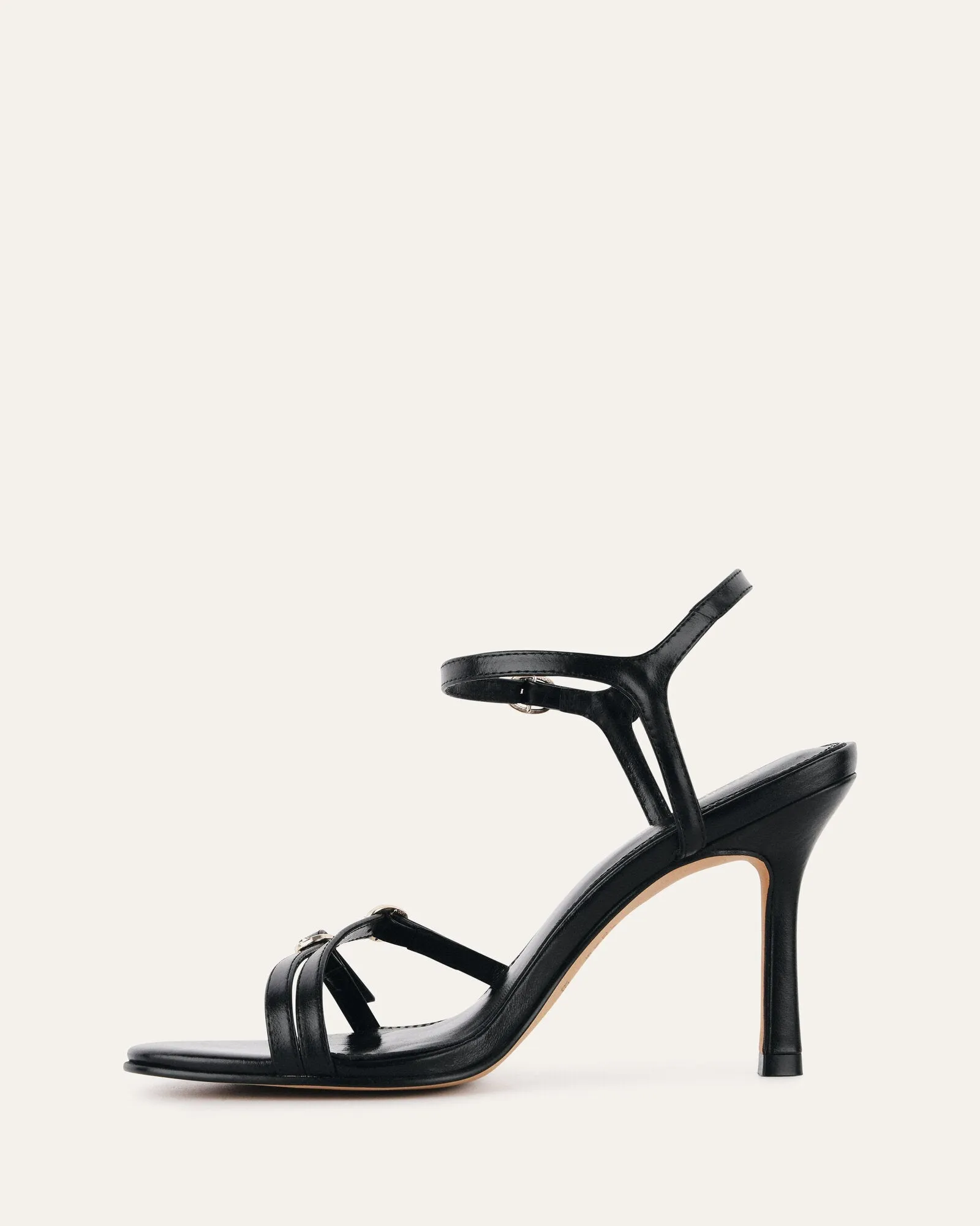 ROMY HIGH HEELS BLACK LEATHER Jo Mercer