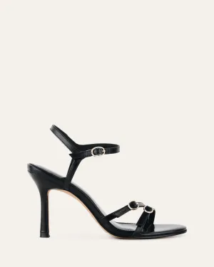 ROMY HIGH HEELS BLACK LEATHER Jo Mercer
