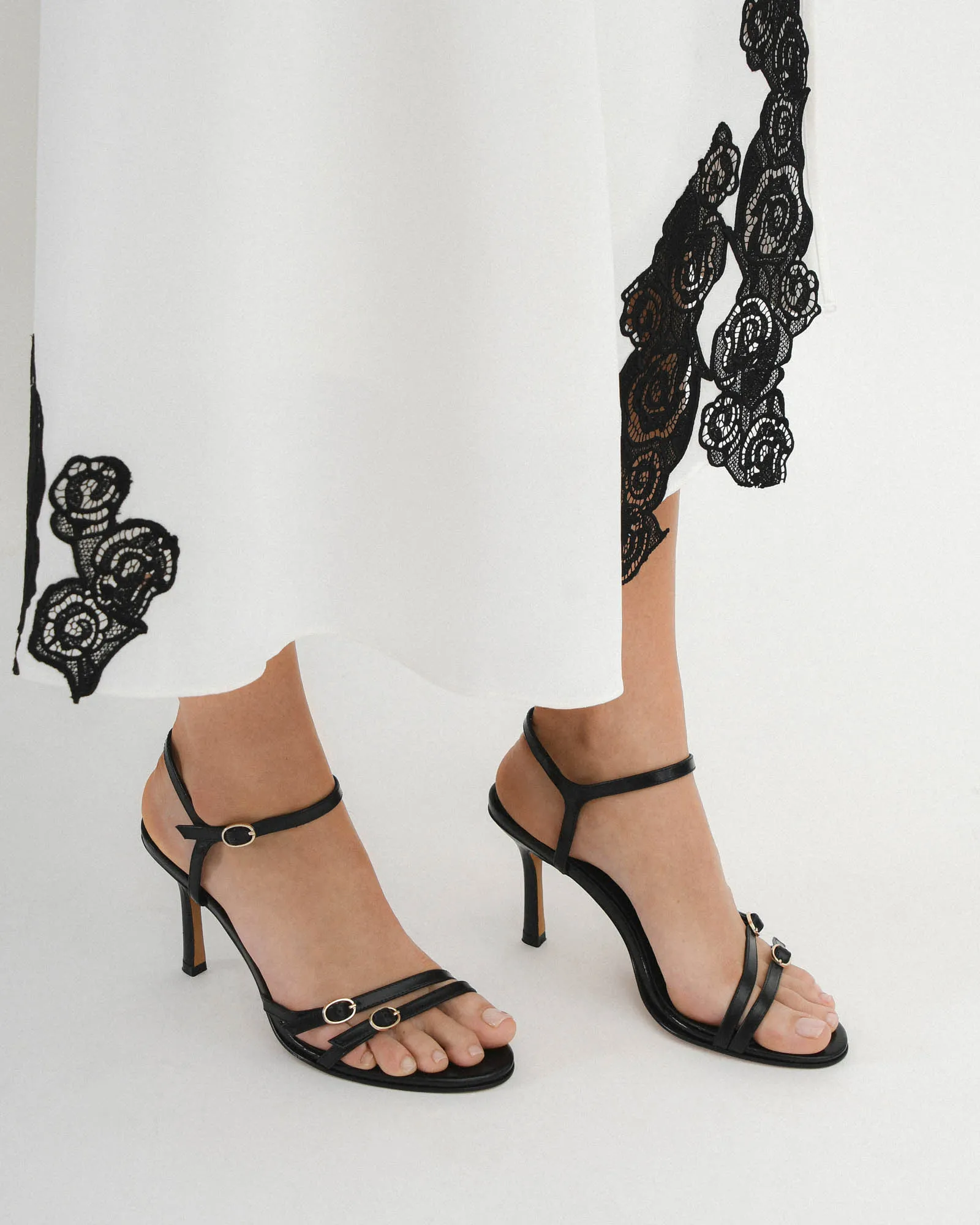 ROMY HIGH HEELS BLACK LEATHER Jo Mercer