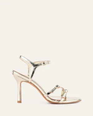 ROMY HIGH HEELS GOLD LEATHER Jo Mercer