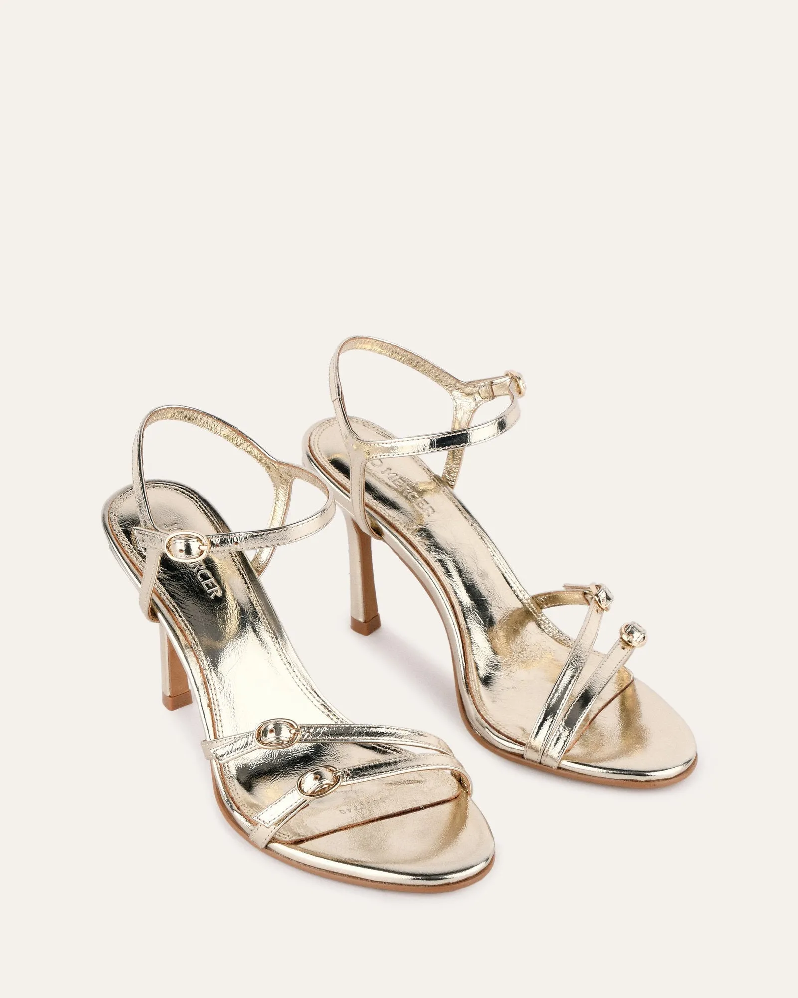 ROMY HIGH HEELS GOLD LEATHER Jo Mercer