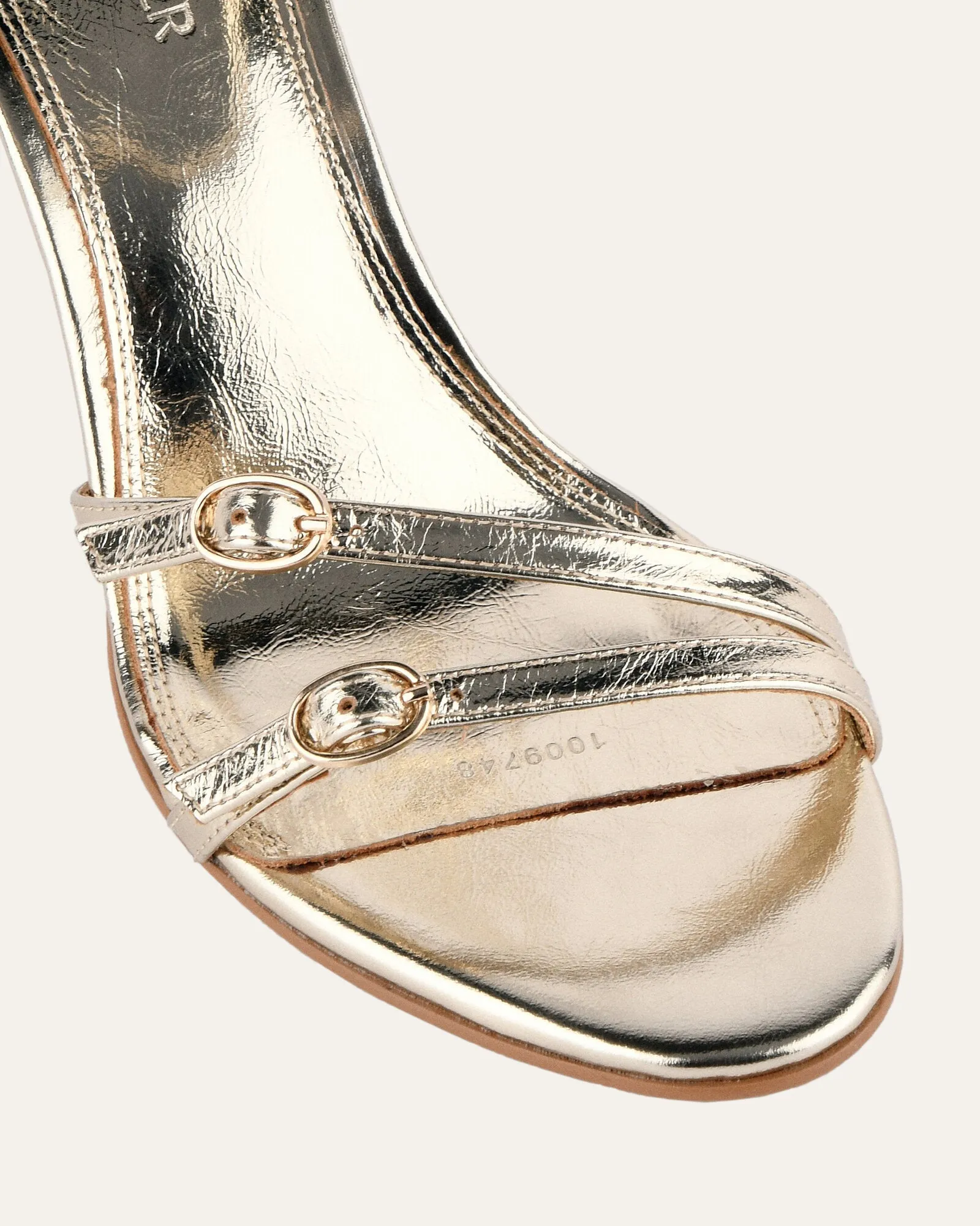 ROMY HIGH HEELS GOLD LEATHER Jo Mercer