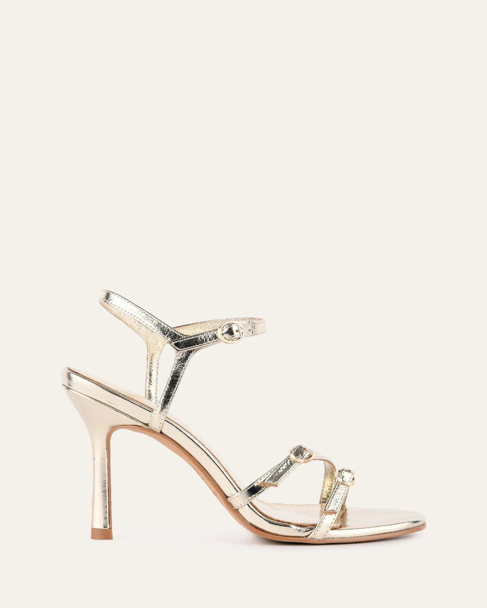 ROMY HIGH HEELS GOLD LEATHER Jo Mercer