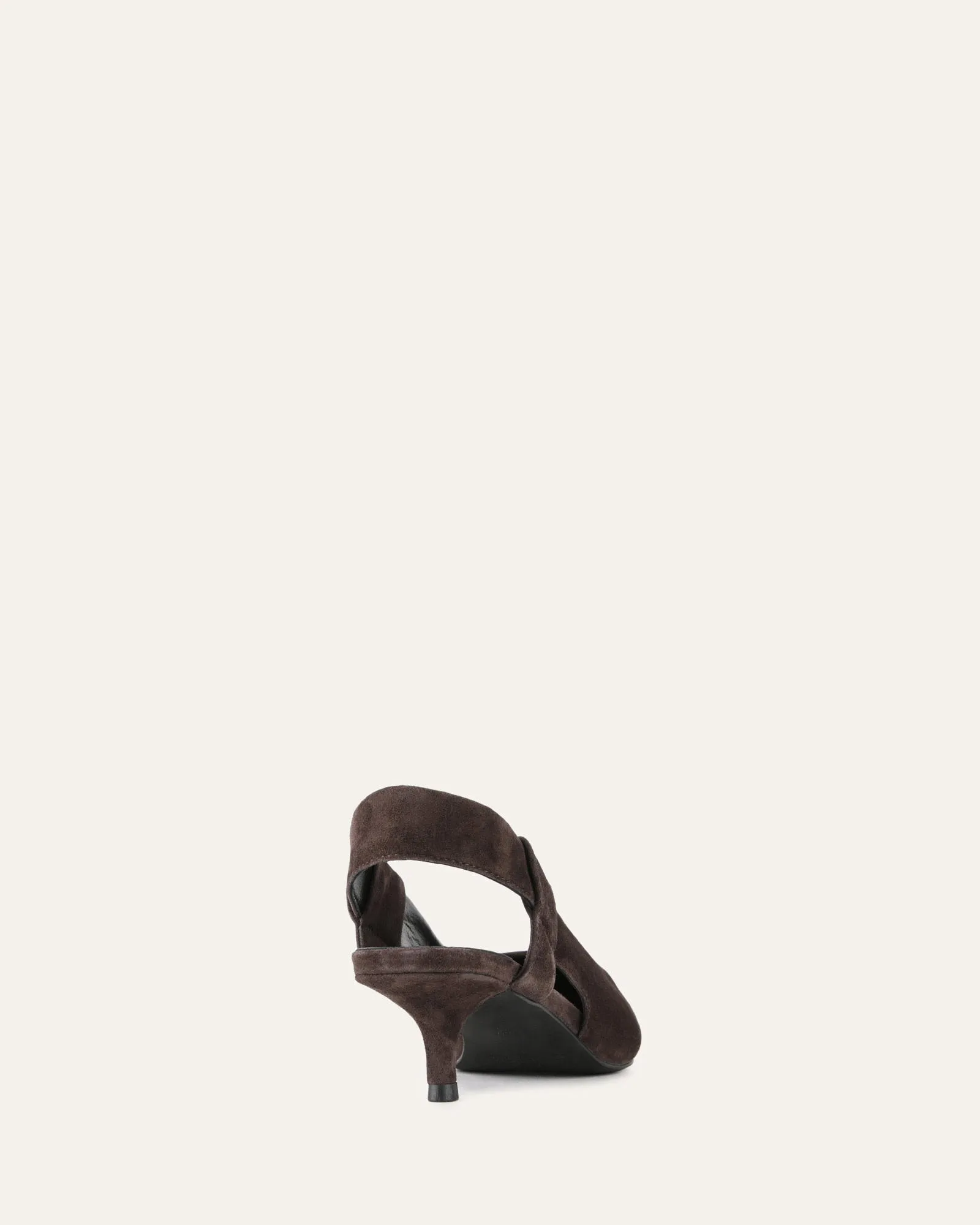 ROSA LOW HEELS BITTER CHOC SUEDE Jo Mercer