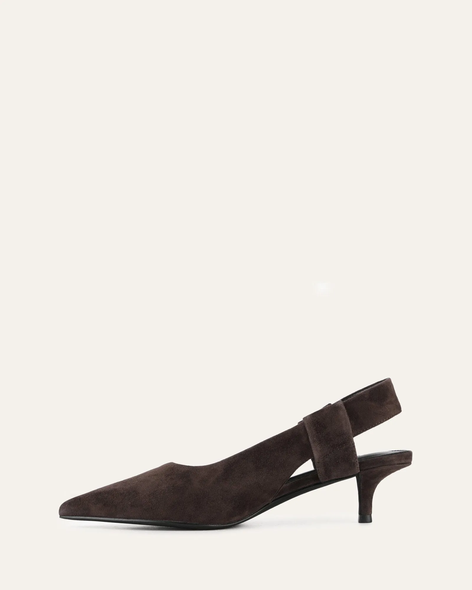 ROSA LOW HEELS BITTER CHOC SUEDE Jo Mercer