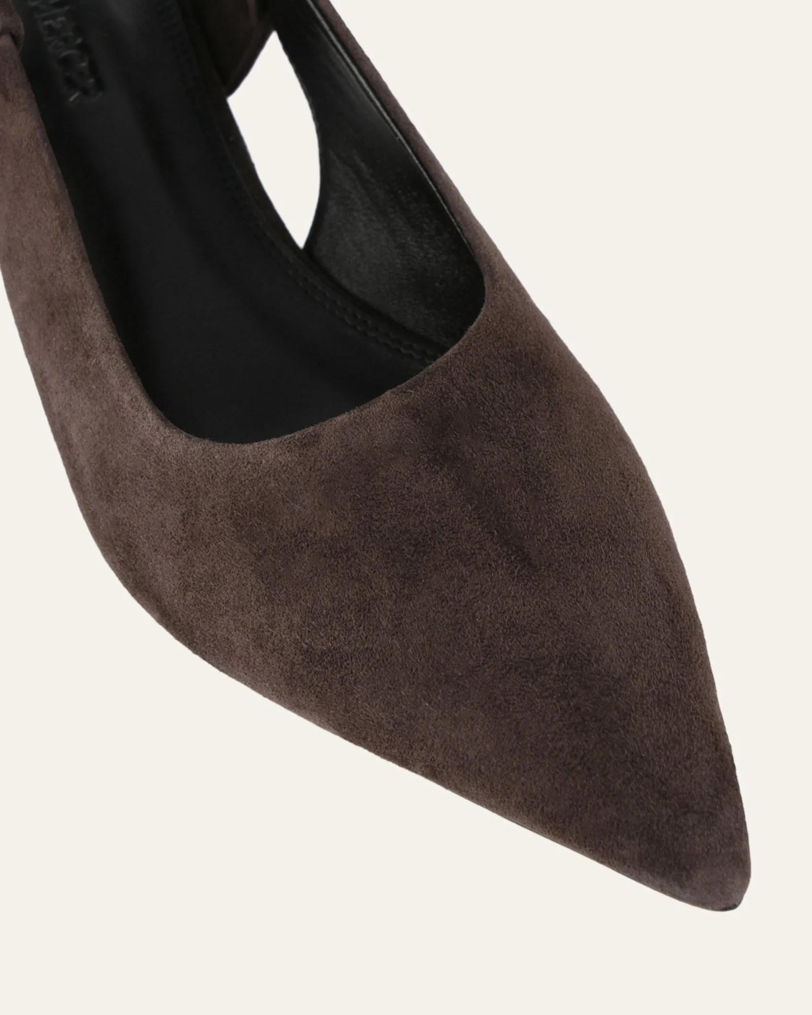 ROSA LOW HEELS BITTER CHOC SUEDE Jo Mercer