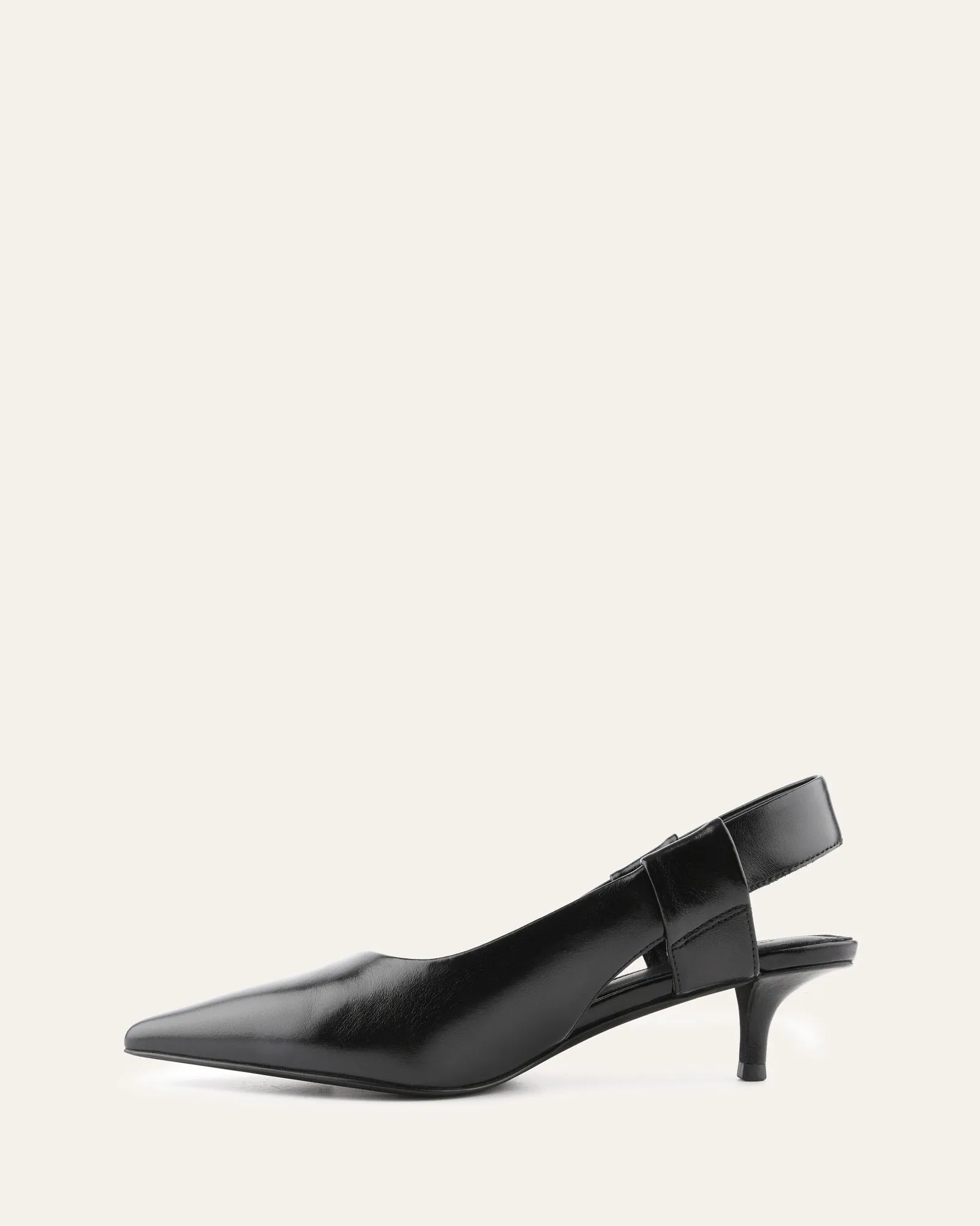 ROSA LOW HEELS BLACK LEATHER Jo Mercer