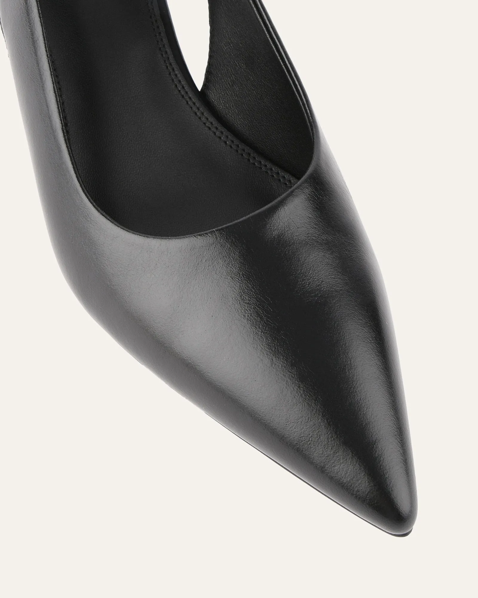 ROSA LOW HEELS BLACK LEATHER Jo Mercer