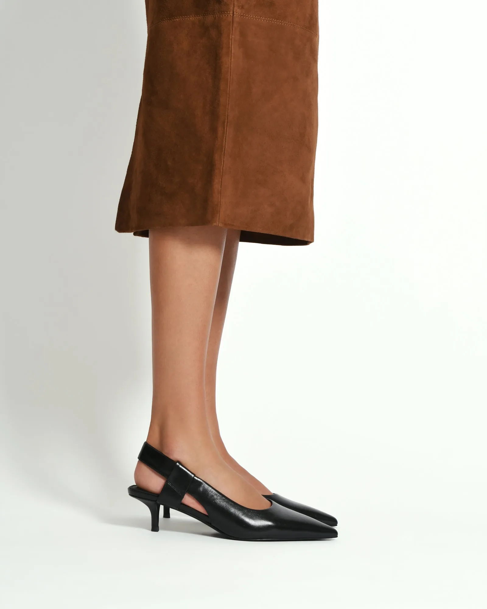 ROSA LOW HEELS BLACK LEATHER Jo Mercer