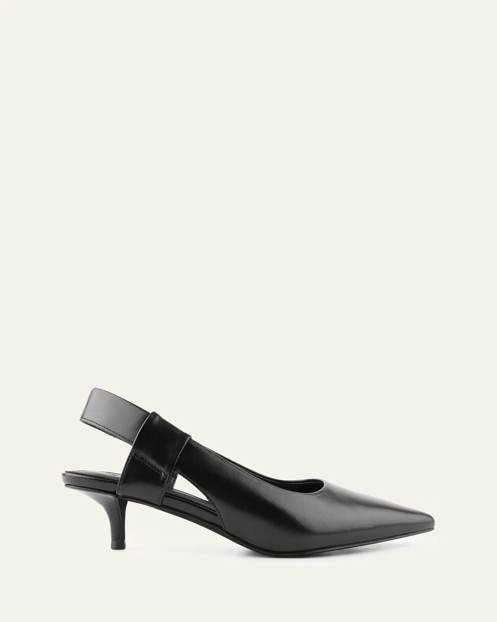 ROSA LOW HEELS BLACK LEATHER Jo Mercer
