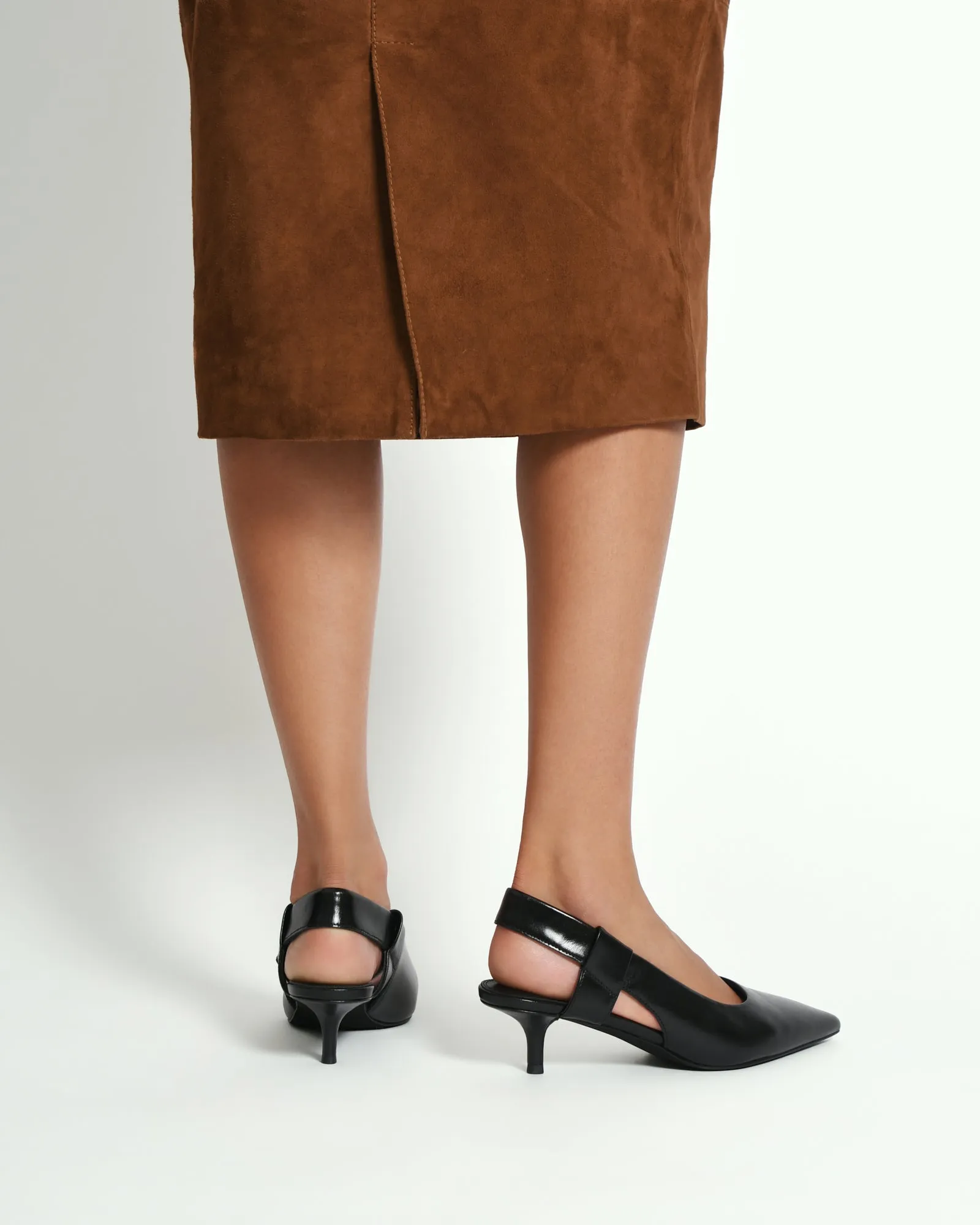 ROSA LOW HEELS BLACK LEATHER Jo Mercer