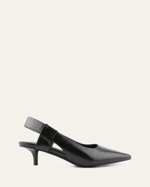 ROSA LOW HEELS BLACK LEATHER Jo Mercer