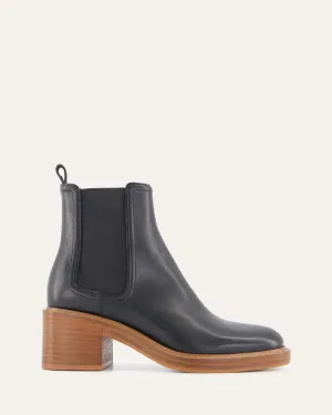RYE MID ANKLE BOOTS BLACK LEATHER Jo Mercer