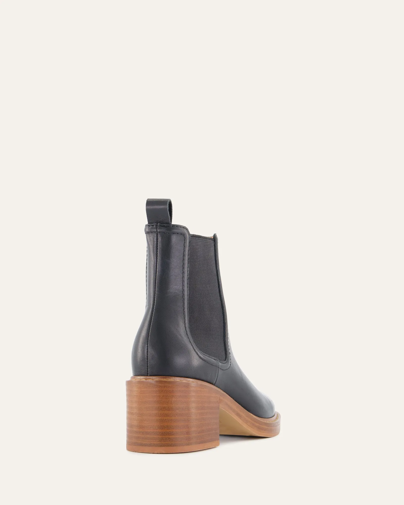 RYE MID ANKLE BOOTS BLACK LEATHER Jo Mercer