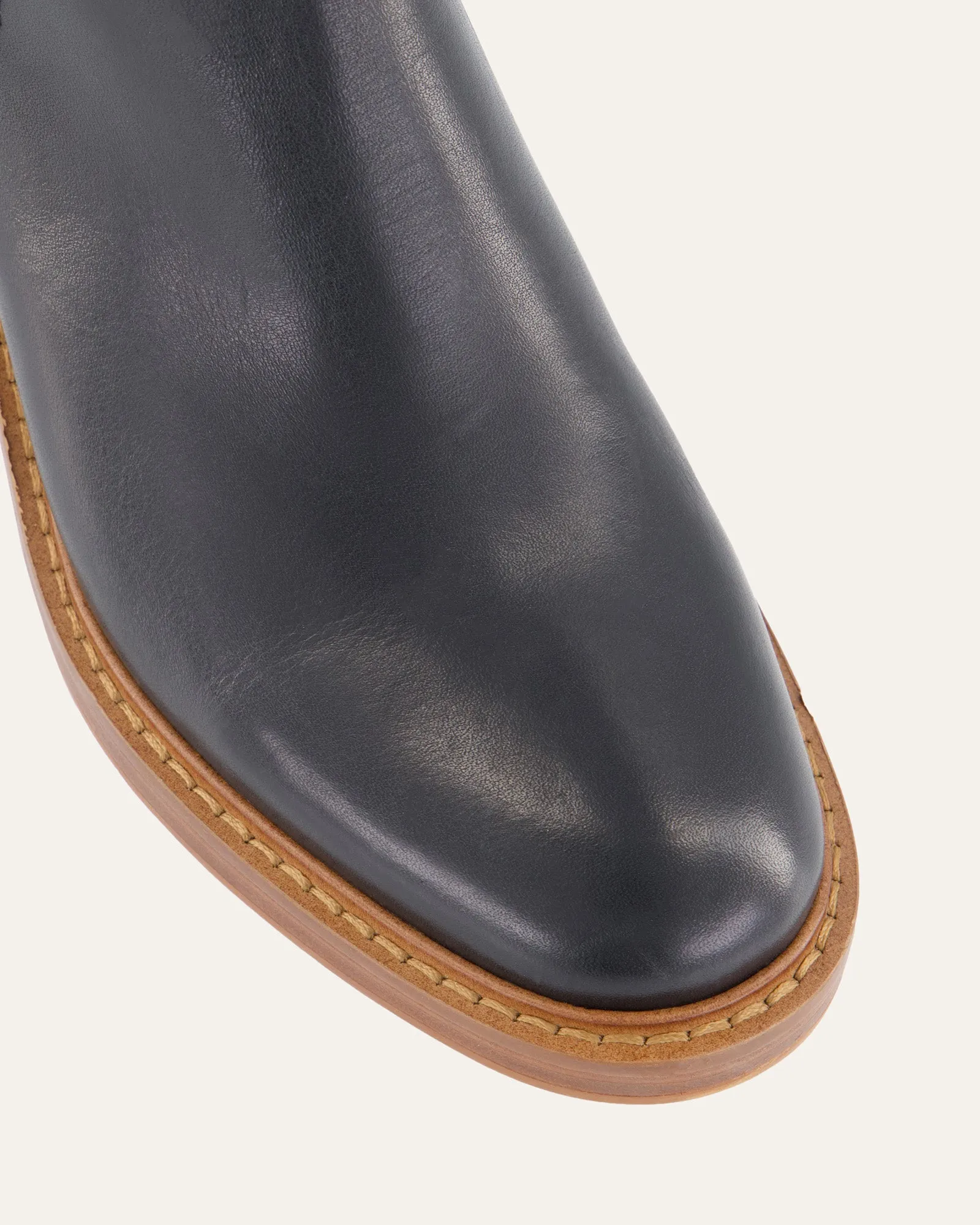 RYE MID ANKLE BOOTS BLACK LEATHER Jo Mercer
