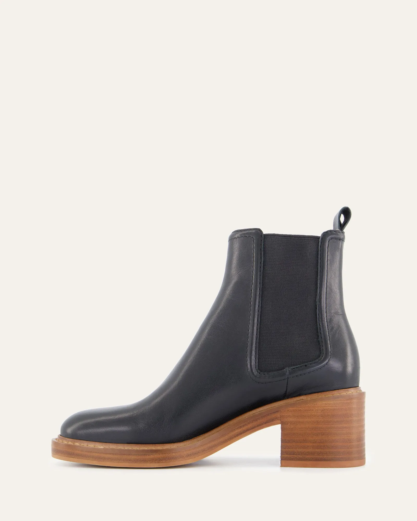 RYE MID ANKLE BOOTS BLACK LEATHER Jo Mercer