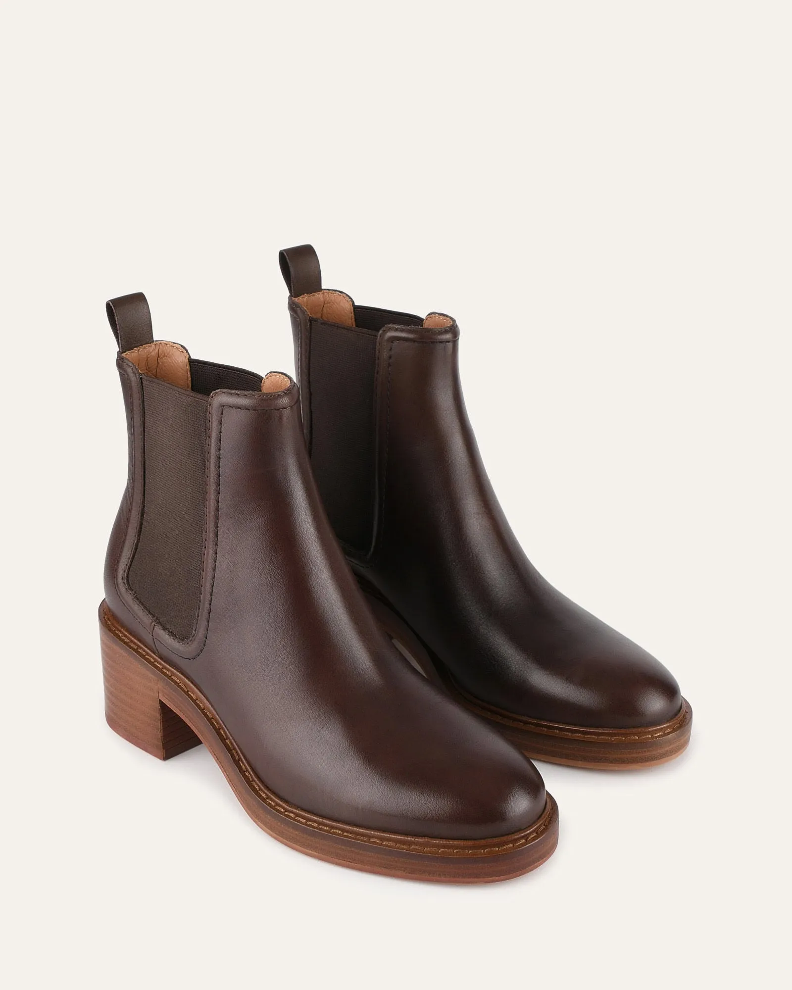 RYE MID ANKLE BOOTS CHESTNUT LEATHER Jo Mercer