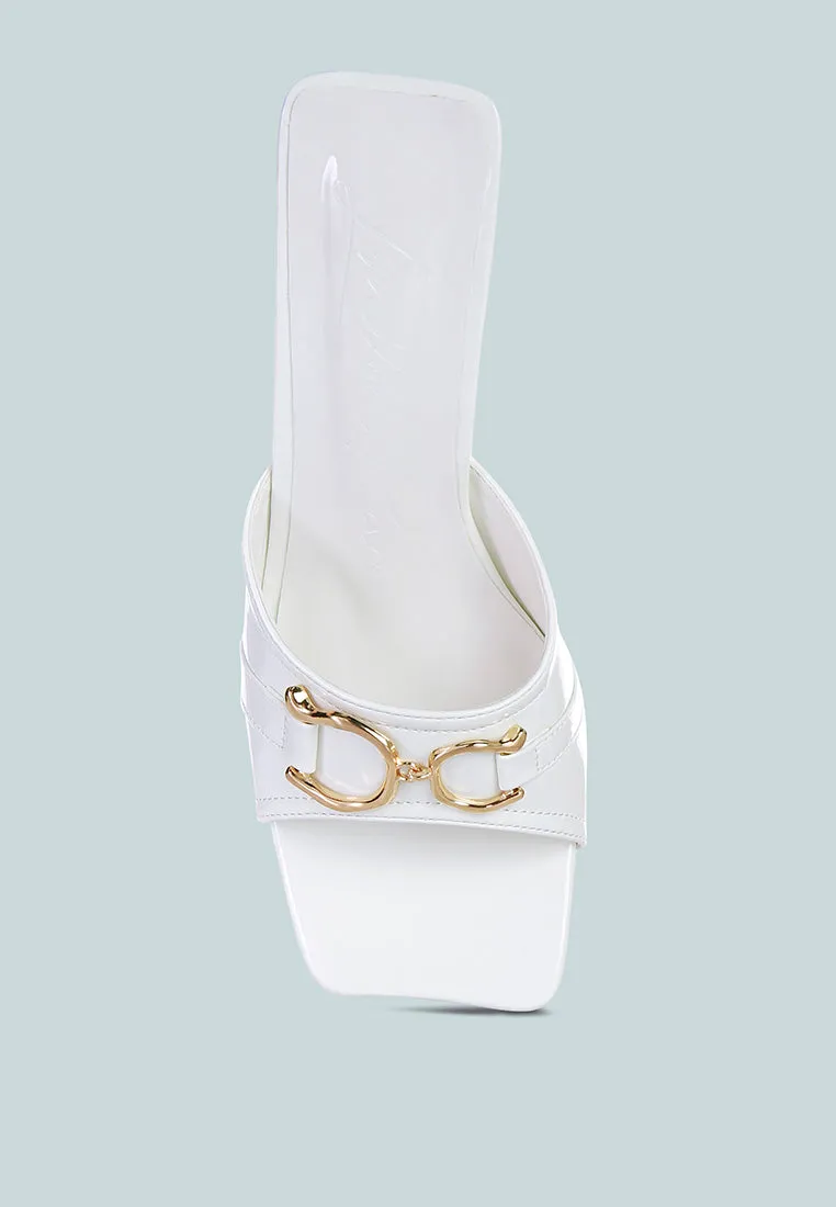 salisbury metal buckle detail slider sandals