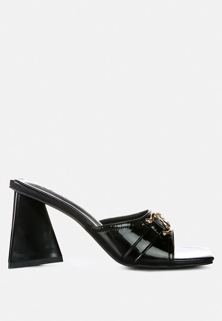 salisbury metal buckle detail slider sandals