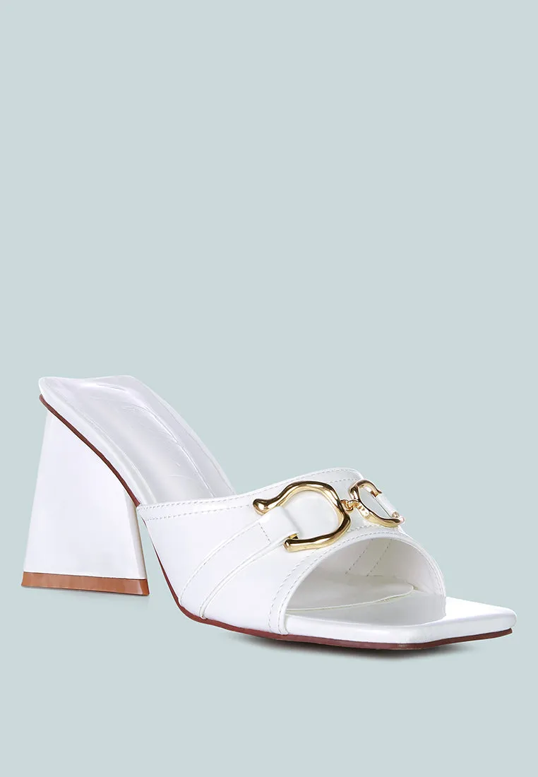 salisbury metal buckle detail slider sandals