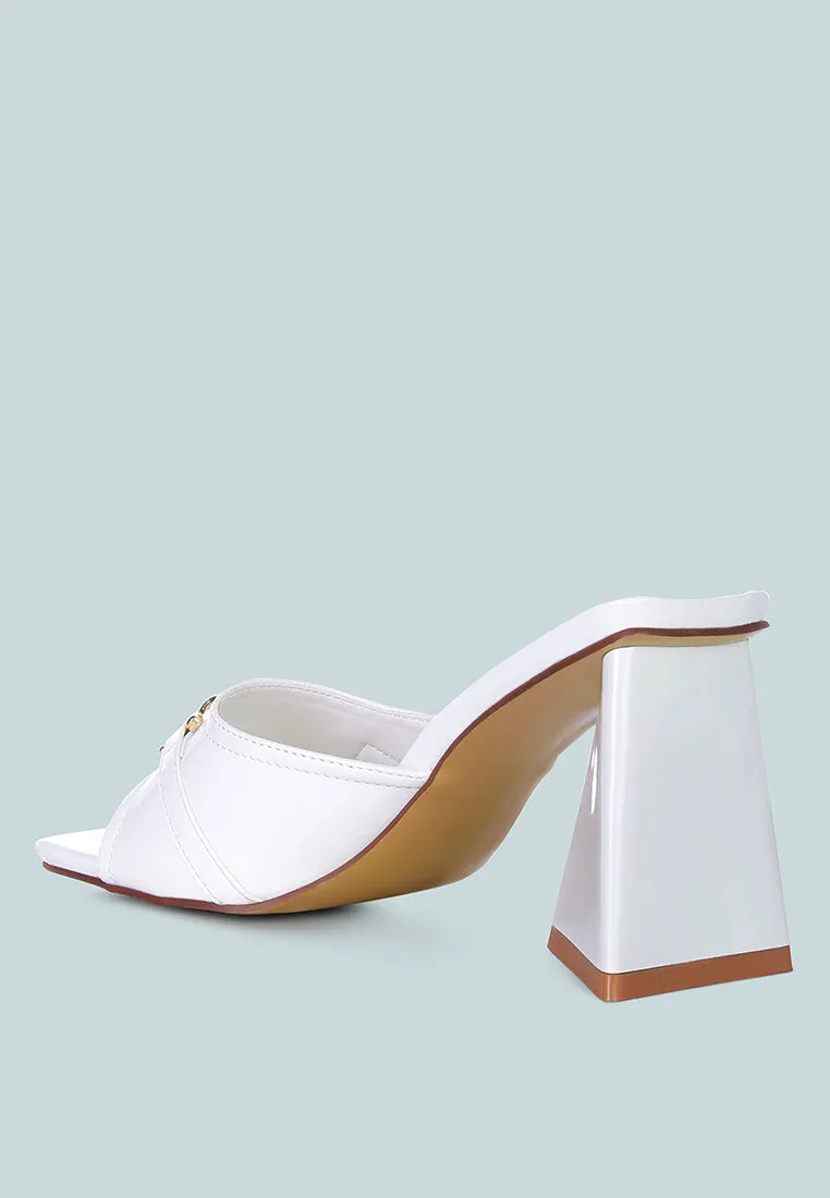 salisbury metal buckle detail slider sandals