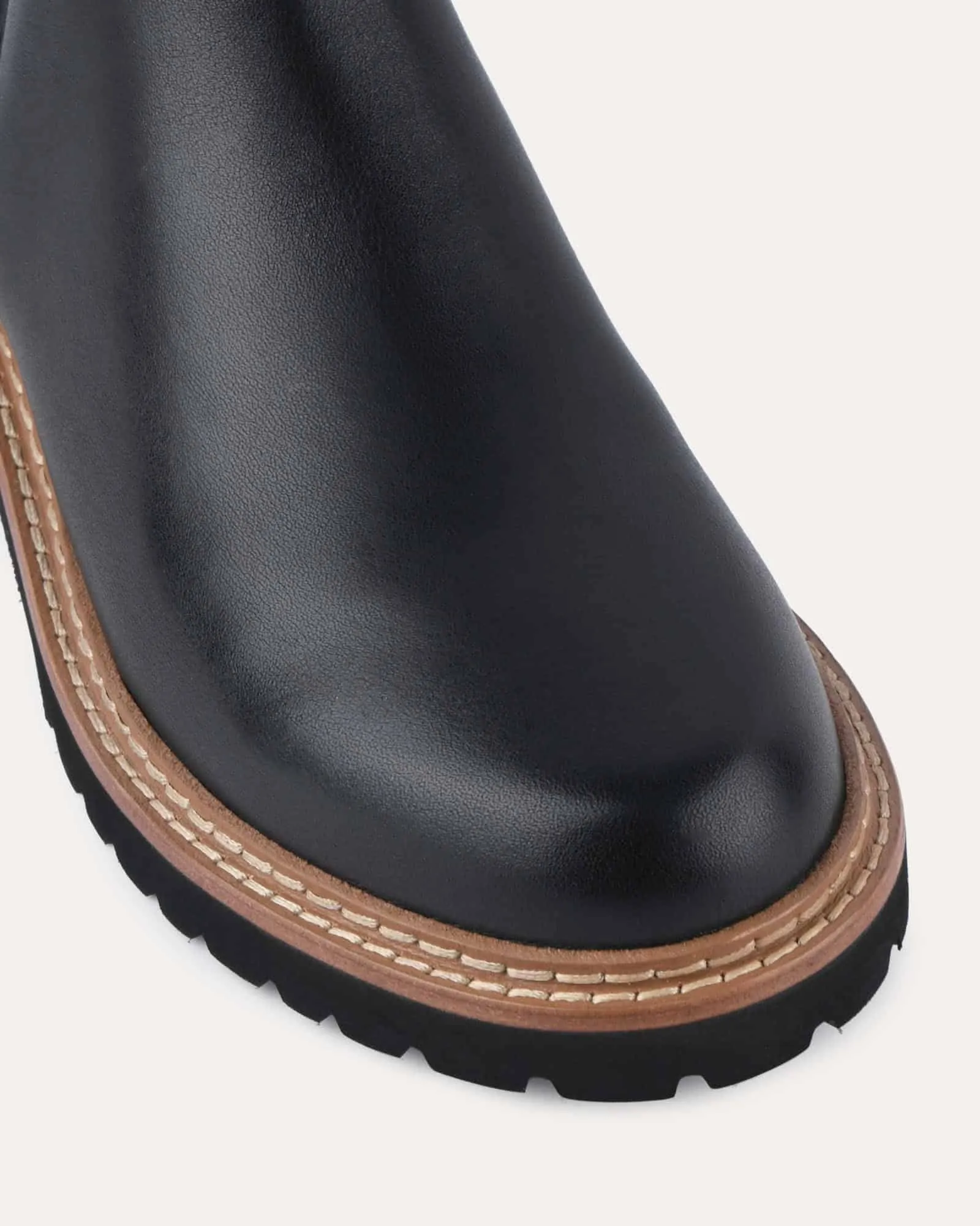 SAMIRA FLAT ANKLE BOOTS BLACK LEATHER Jo Mercer